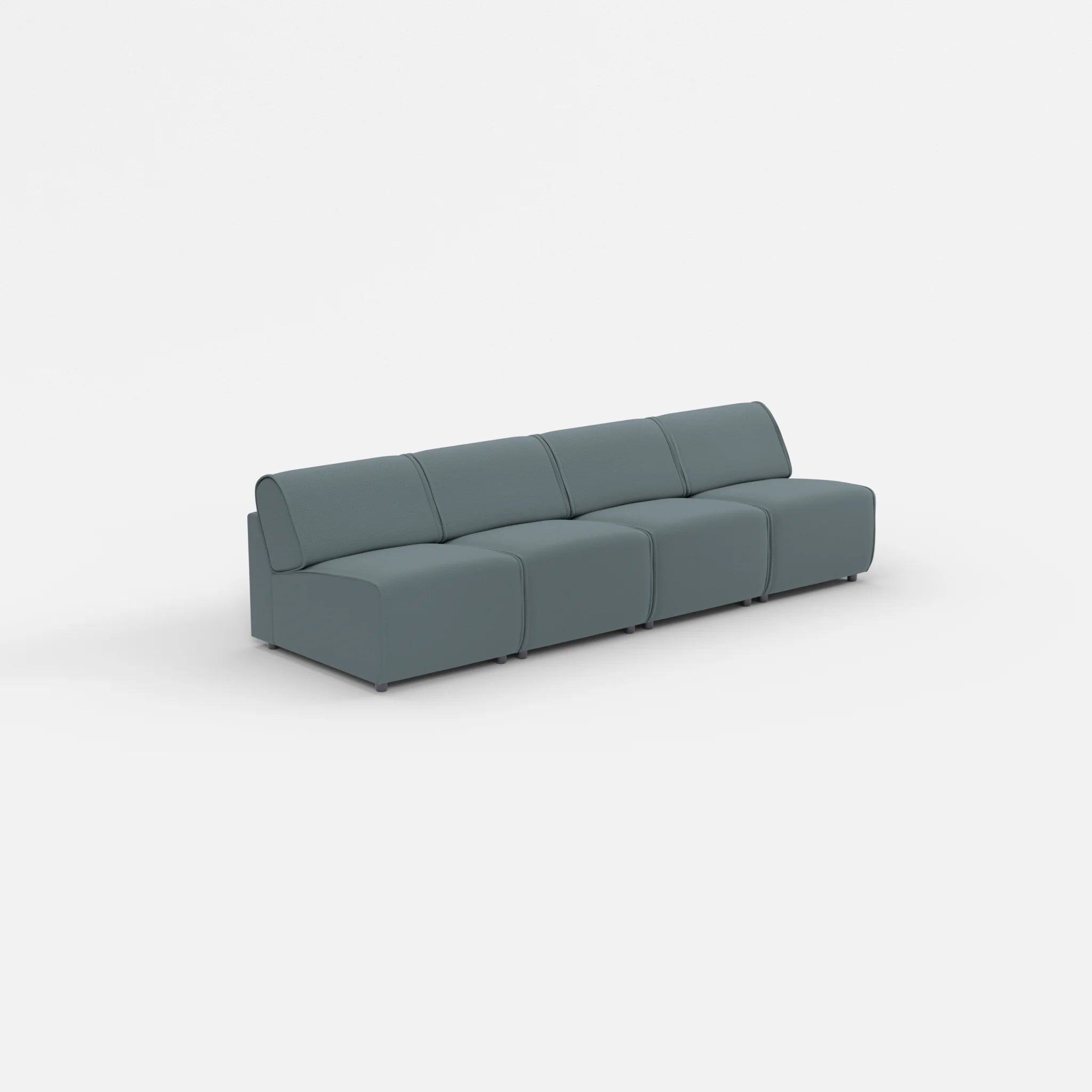 4 Sitzer Sofa Belleform ohne Armlehne 1 credojaspis in Türkis von der Seite