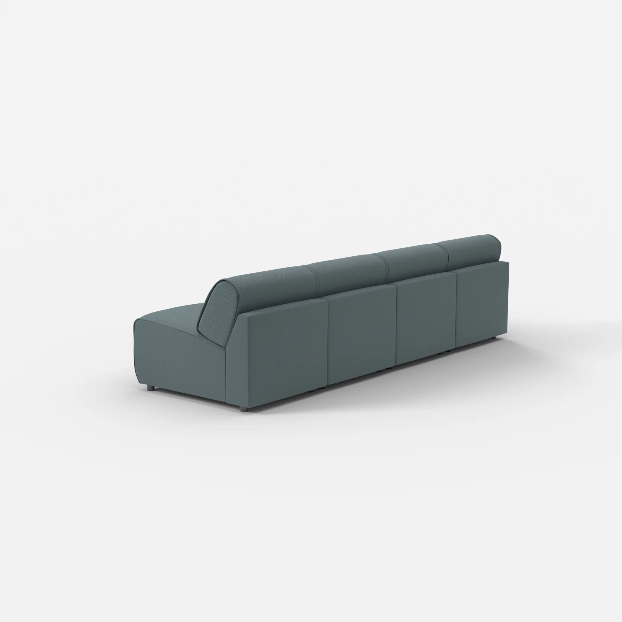 4 Sitzer Sofa Belleform ohne Armlehne 1 credojaspis in Türkis von hinten