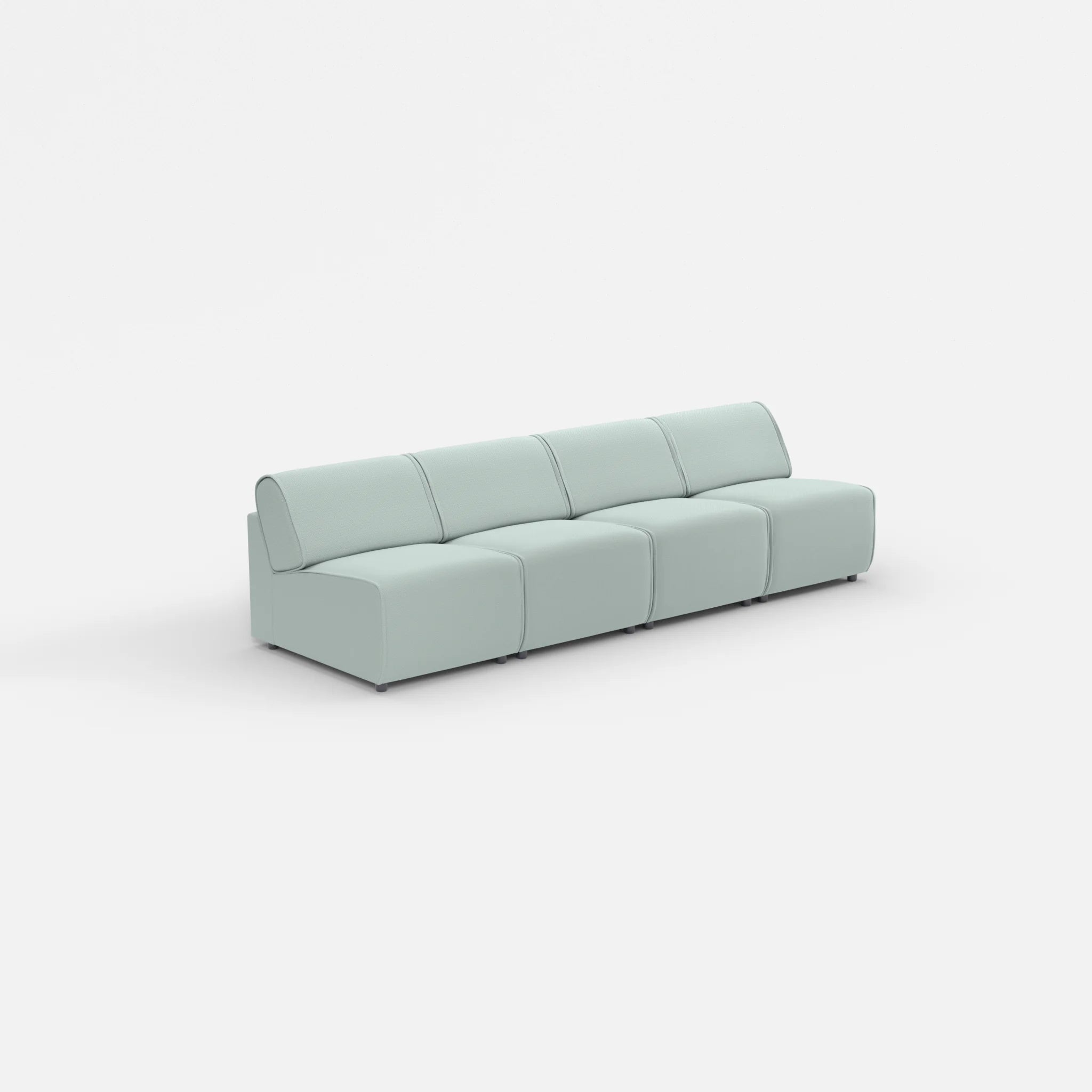 4 Sitzer Sofa Belleform ohne Armlehne 1 credolake in Graublau von der Seite
