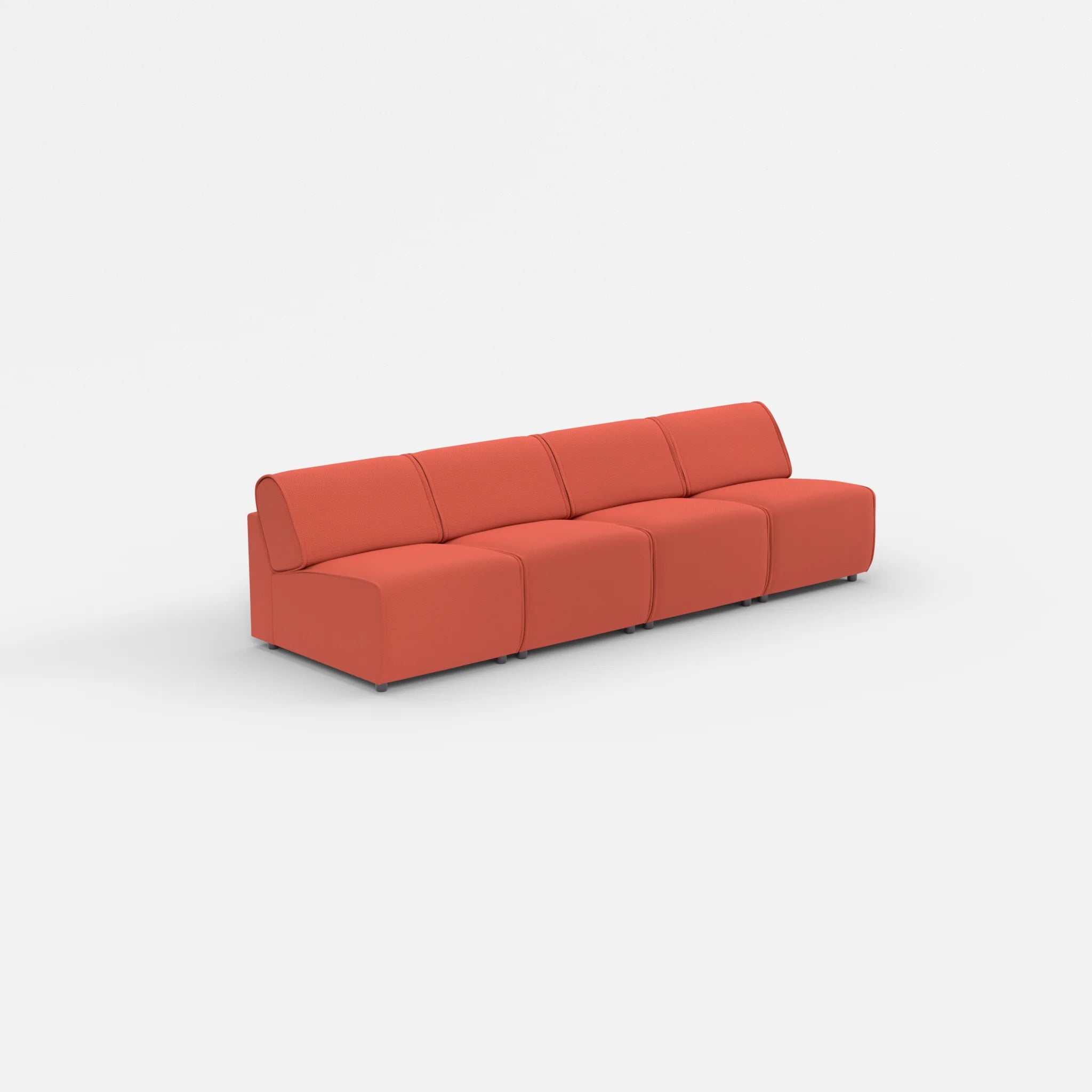 4 Sitzer Sofa Belleform ohne Armlehne 1 credolampion in Rot von der Seite