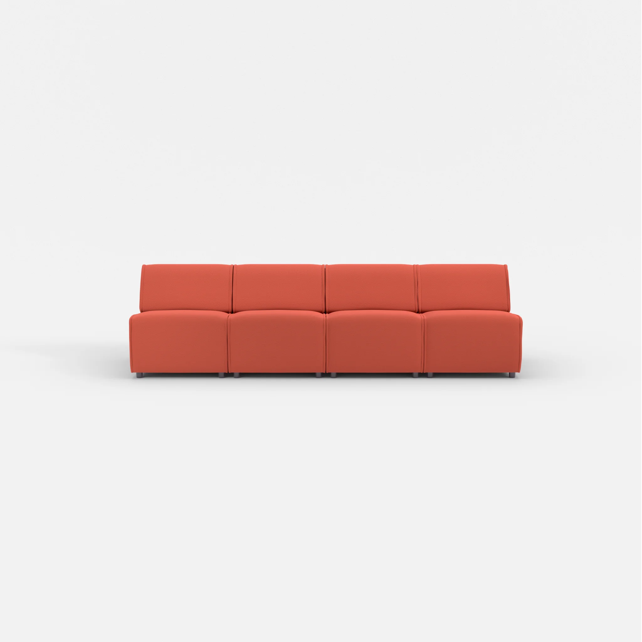 4 Sitzer Sofa Belleform ohne Armlehne 1 credolampion in Rot von vorne