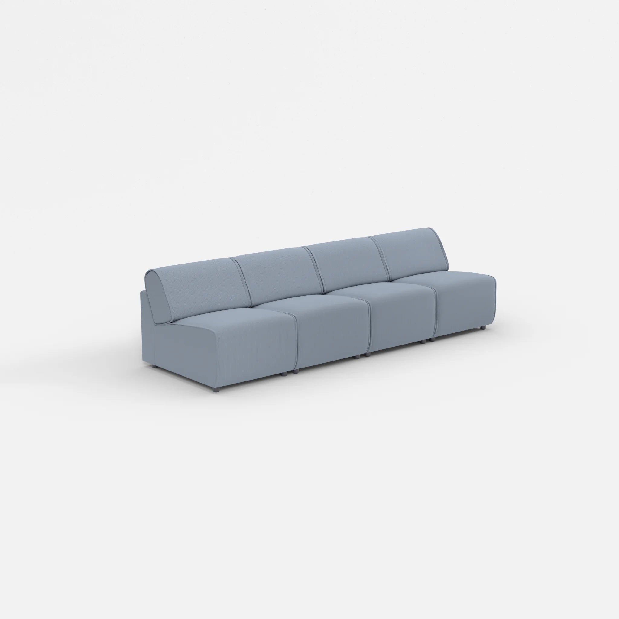 4 Sitzer Sofa Belleform ohne Armlehne 1 credosea in Blau von der Seite