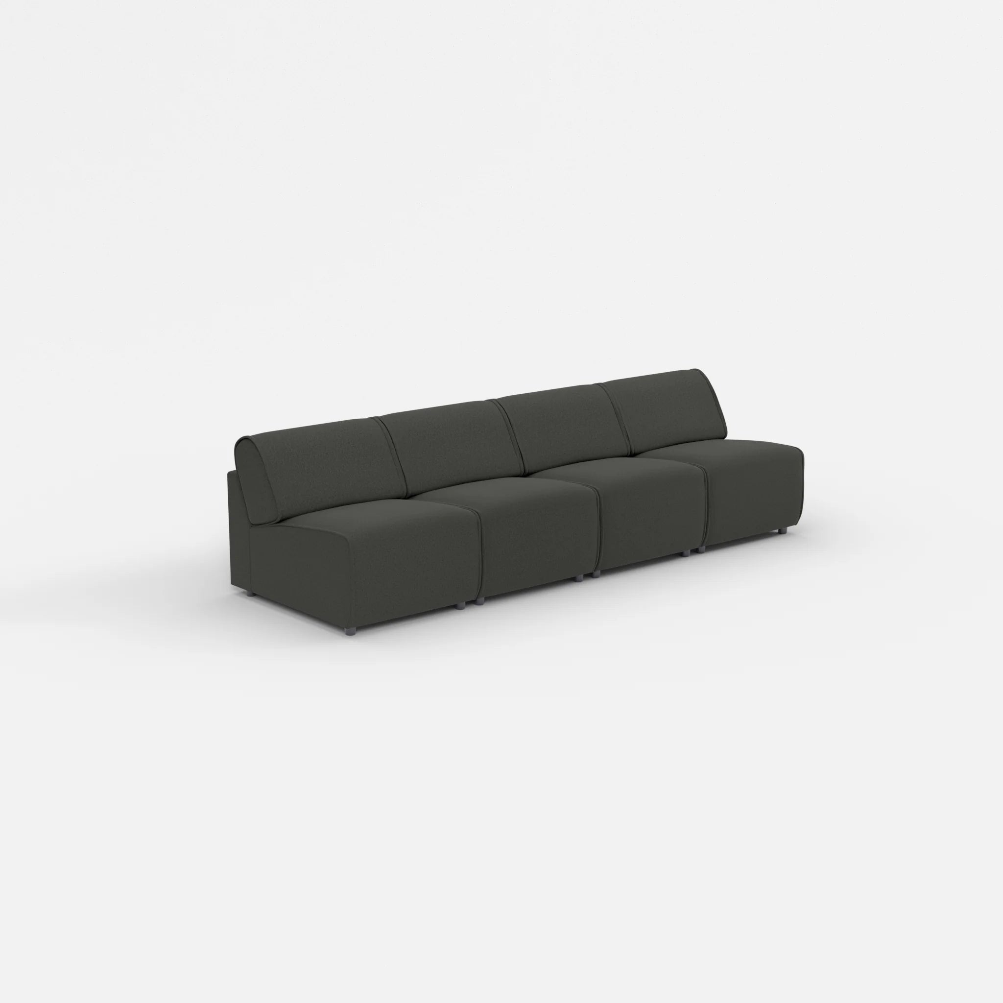 4 Sitzer Sofa Belleform ohne Armlehne 1 dama0002 in Anthrazit von der Seite