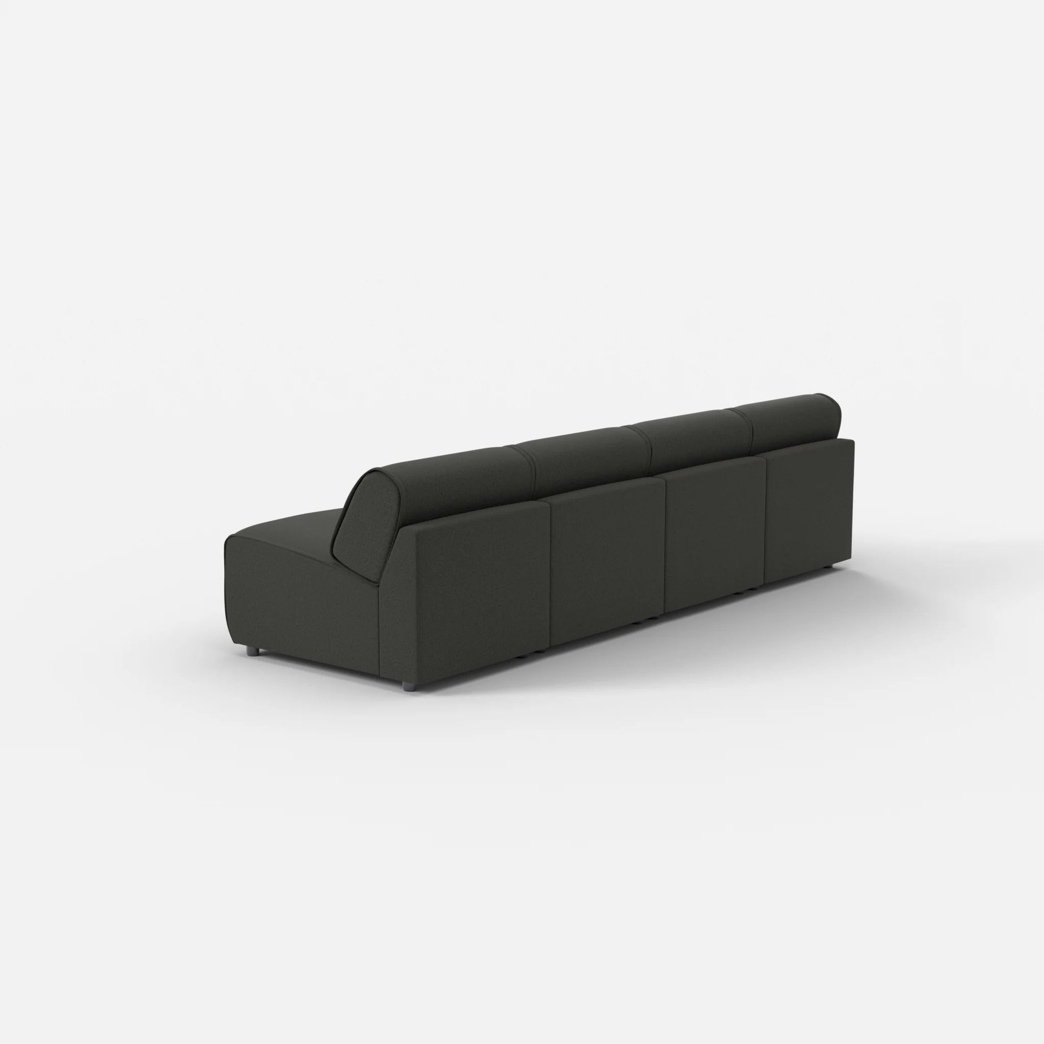 4 Sitzer Sofa Belleform ohne Armlehne 1 dama0002 in Anthrazit von hinten
