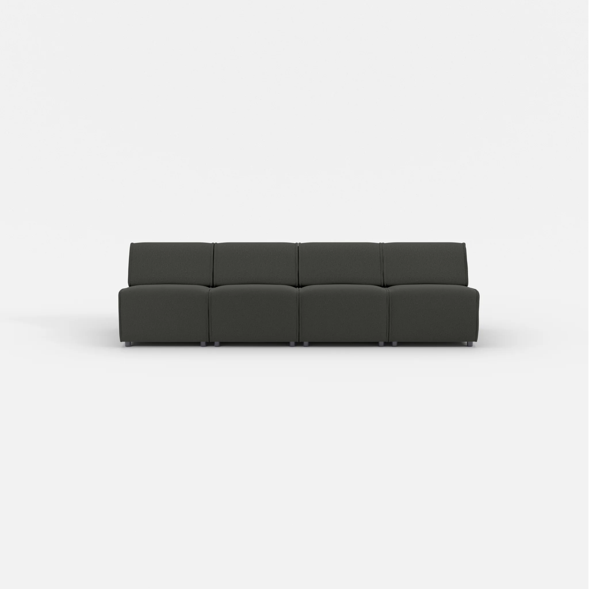 4 Sitzer Sofa Belleform ohne Armlehne 1 dama0002 in Anthrazit von vorne