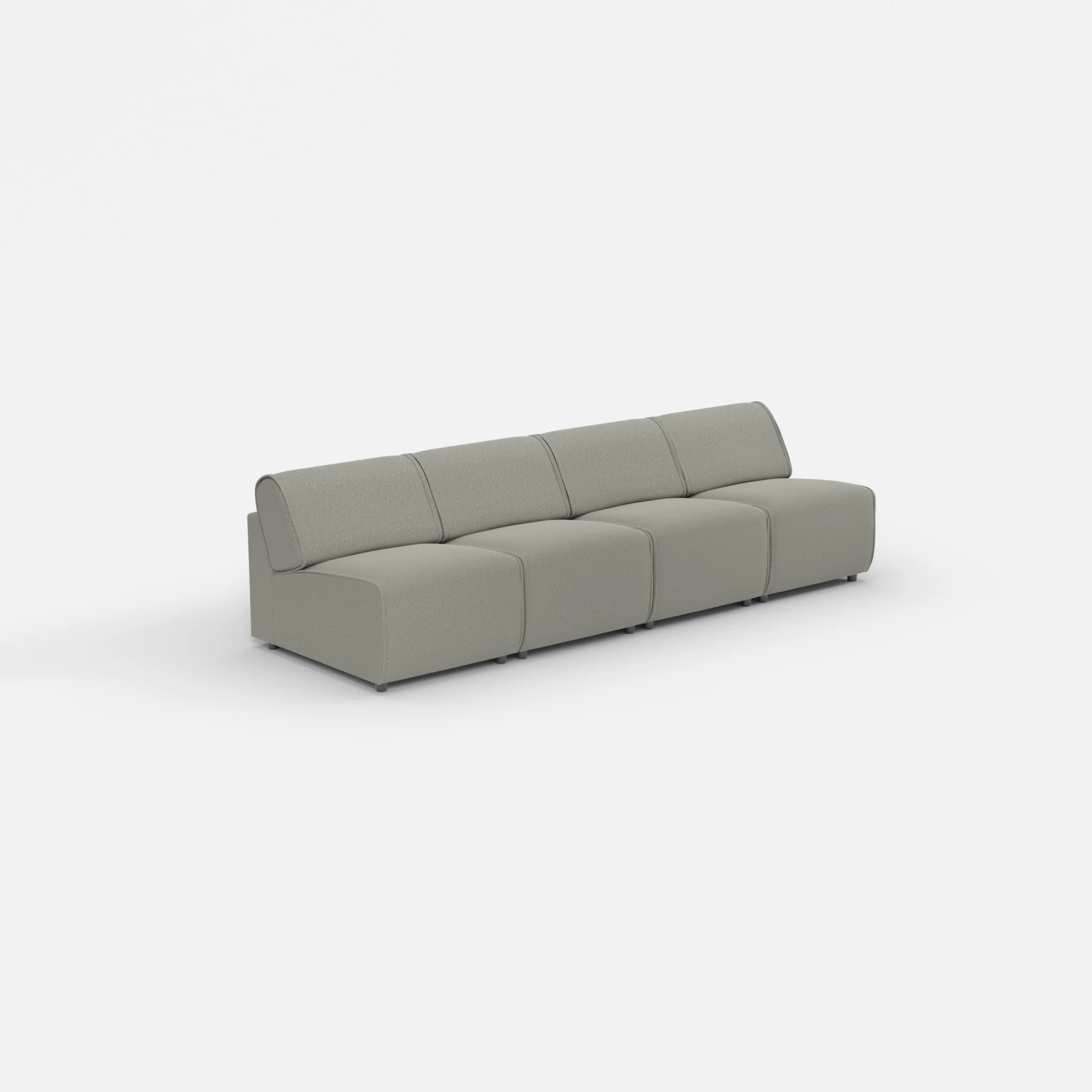 4 Sitzer Sofa Belleform ohne Armlehne 1 dama0003 in Mittelgrau von der Seite