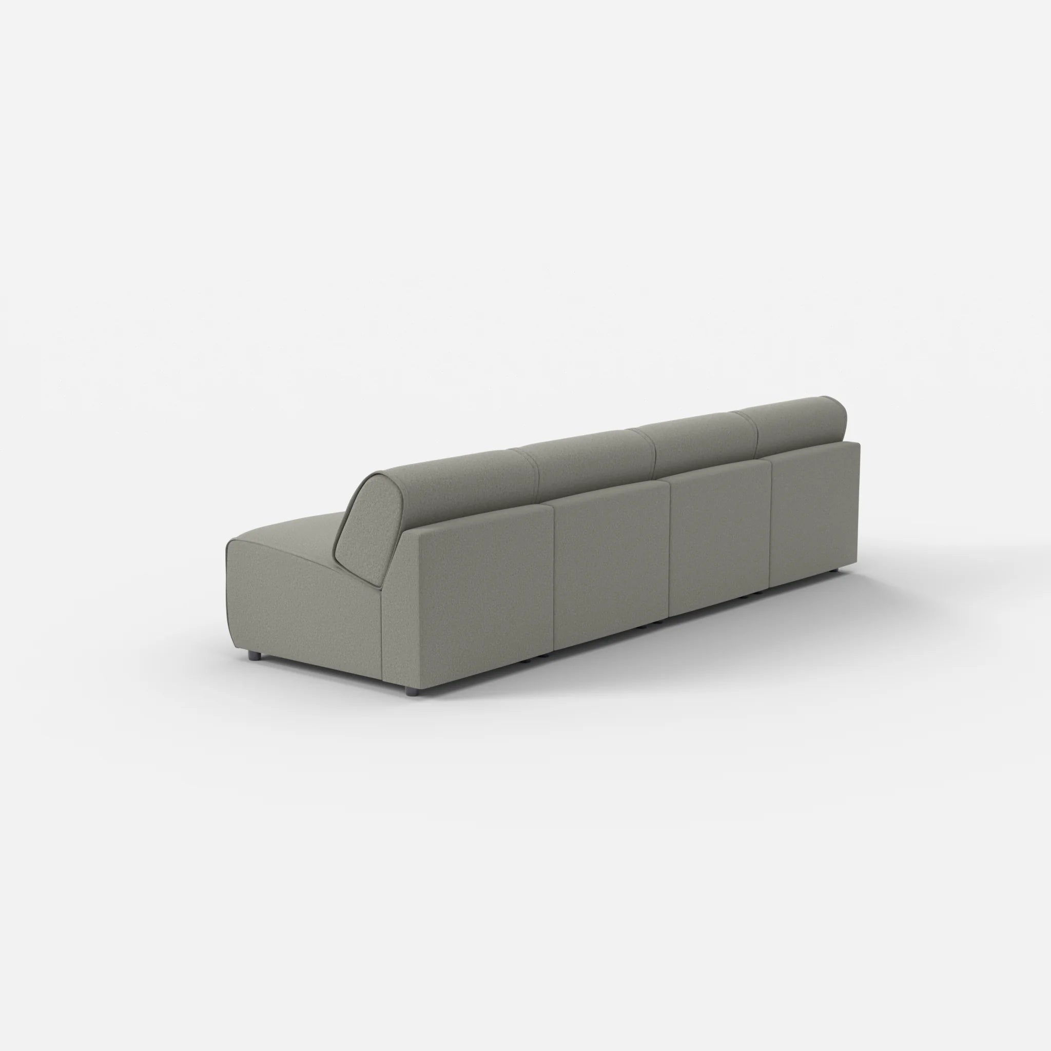 4 Sitzer Sofa Belleform ohne Armlehne 1 dama0003 in Mittelgrau von hinten