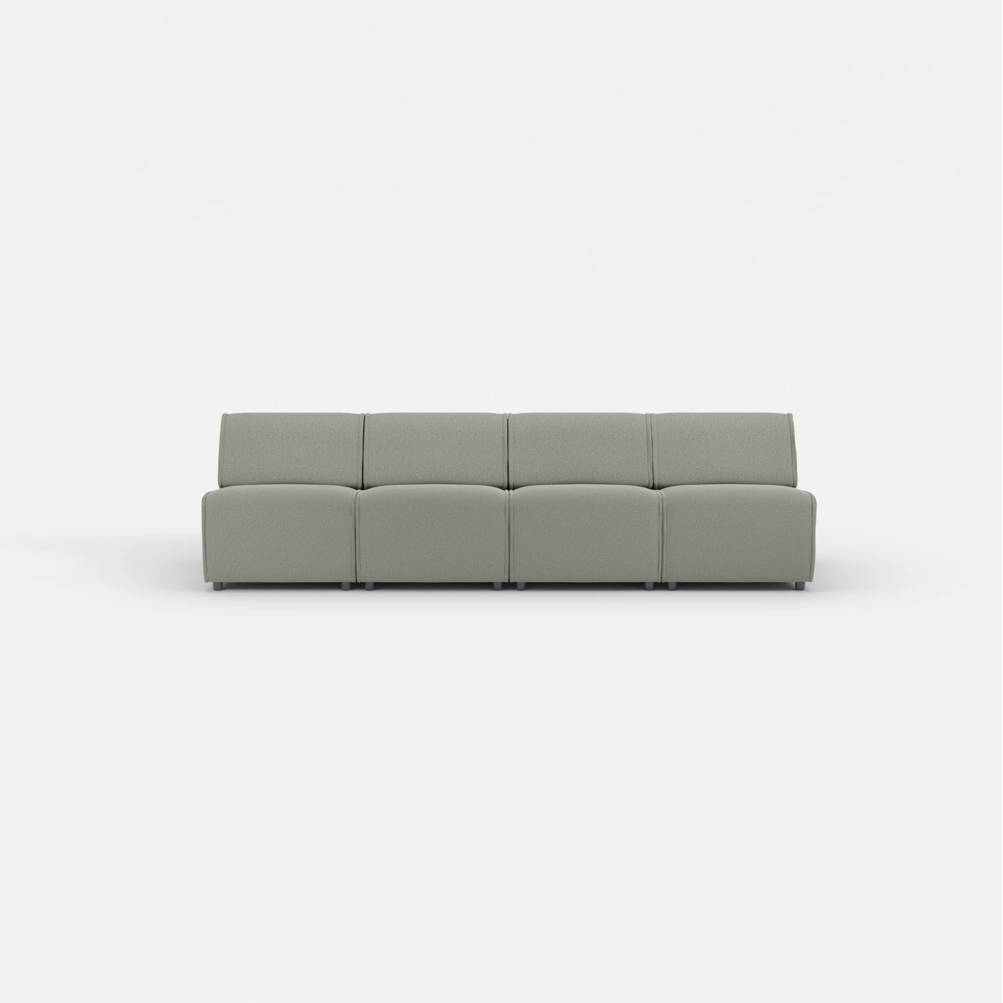 4 Sitzer Sofa Belleform ohne Armlehne 1 dama0003 in Mittelgrau von vorne