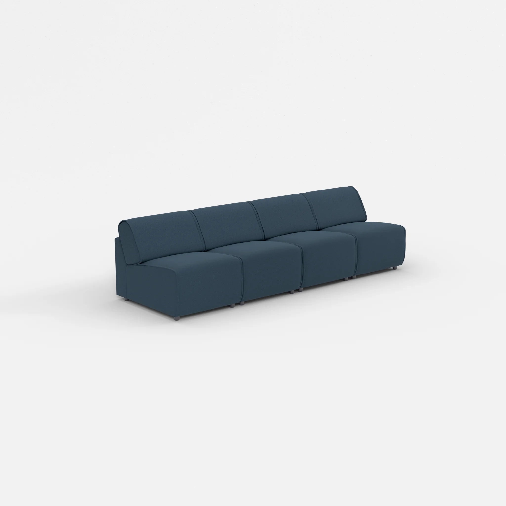 4 Sitzer Sofa Belleform ohne Armlehne 1 dama0014 in Dunkelblau von der Seite