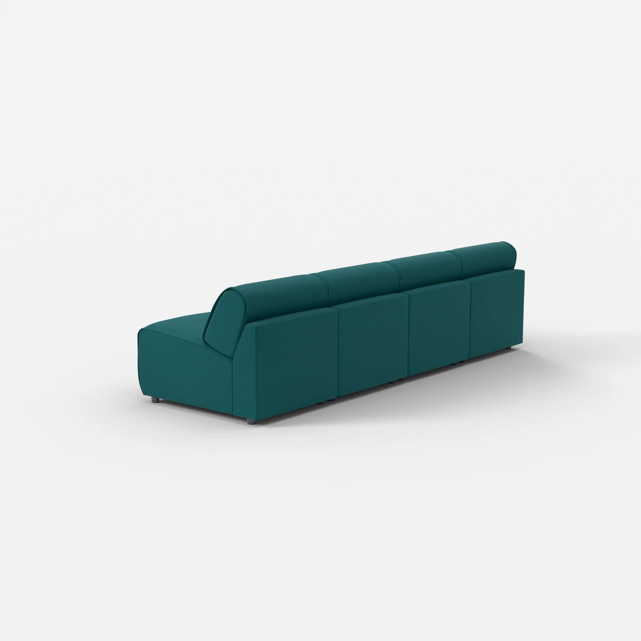 4 Sitzer Sofa Belleform ohne Armlehne 1 dama0018 in Türkis von hinten