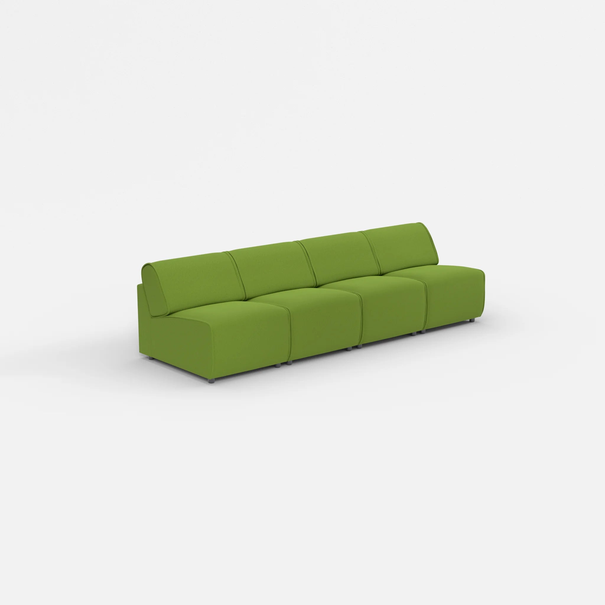 4 Sitzer Sofa Belleform ohne Armlehne 1 dama0027 in Grün von der Seite