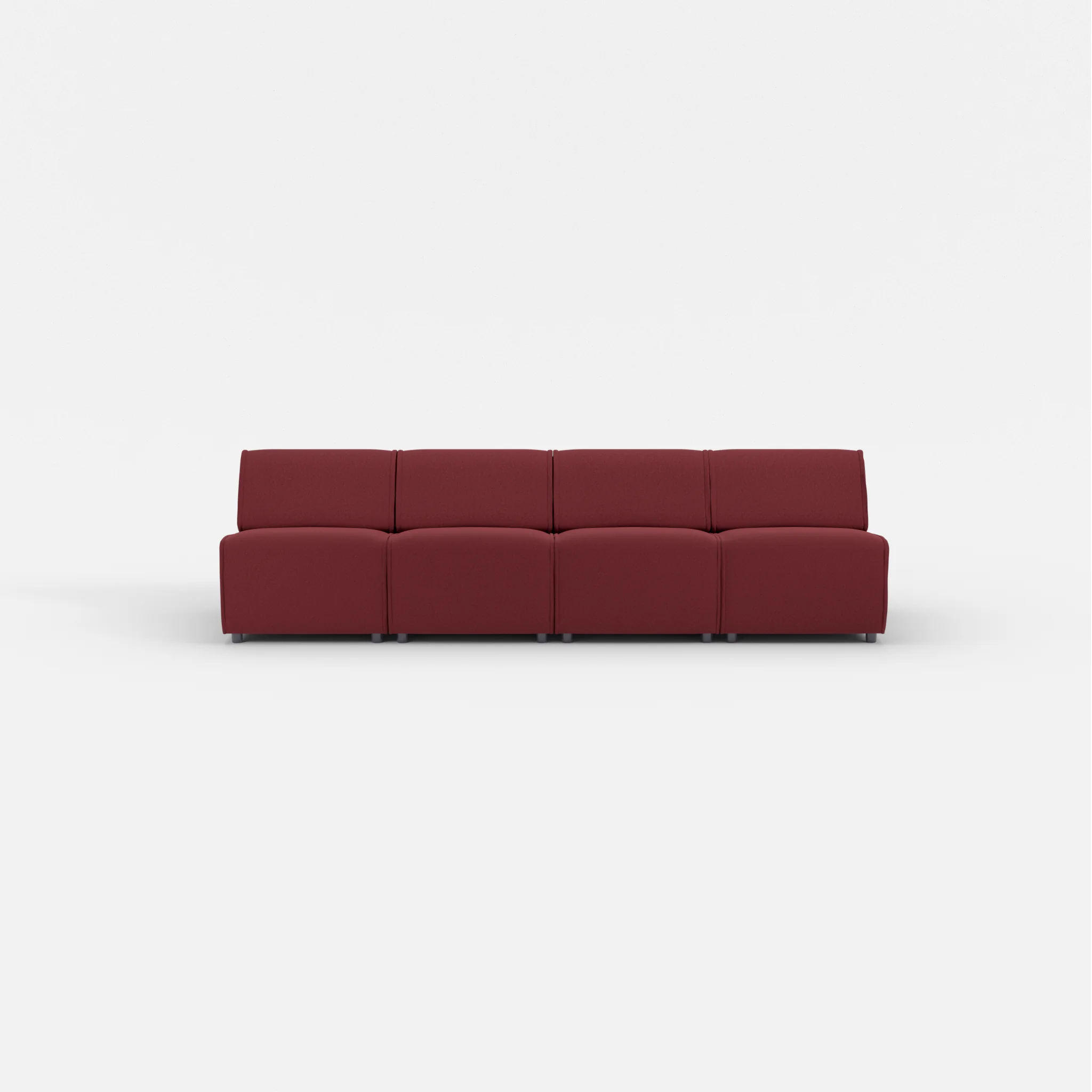 4 Sitzer Sofa Belleform ohne Armlehne 1 dama0034 in Bordeaux von vorne