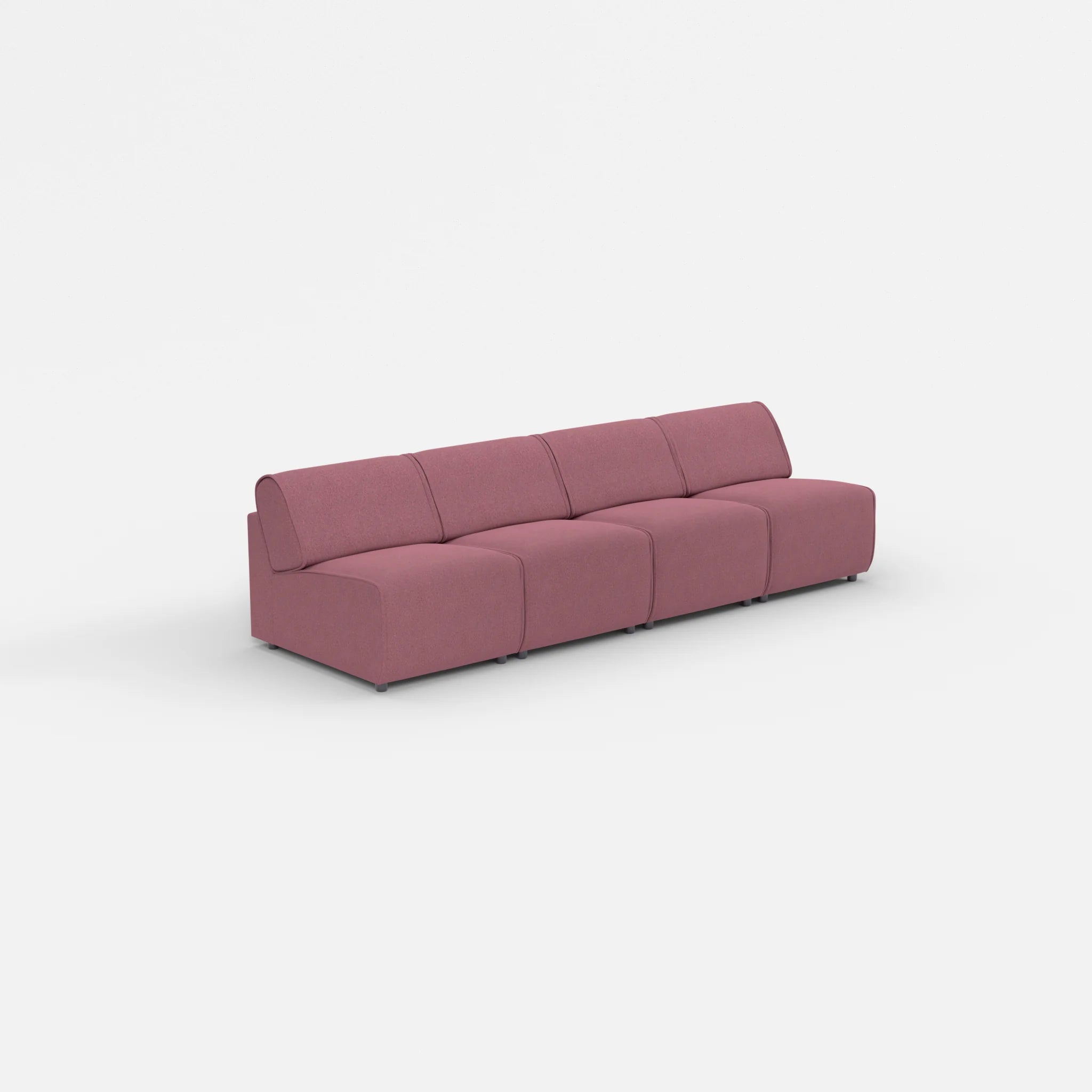 4 Sitzer Sofa Belleform ohne Armlehne 1 dama0041 in Violett von der Seite