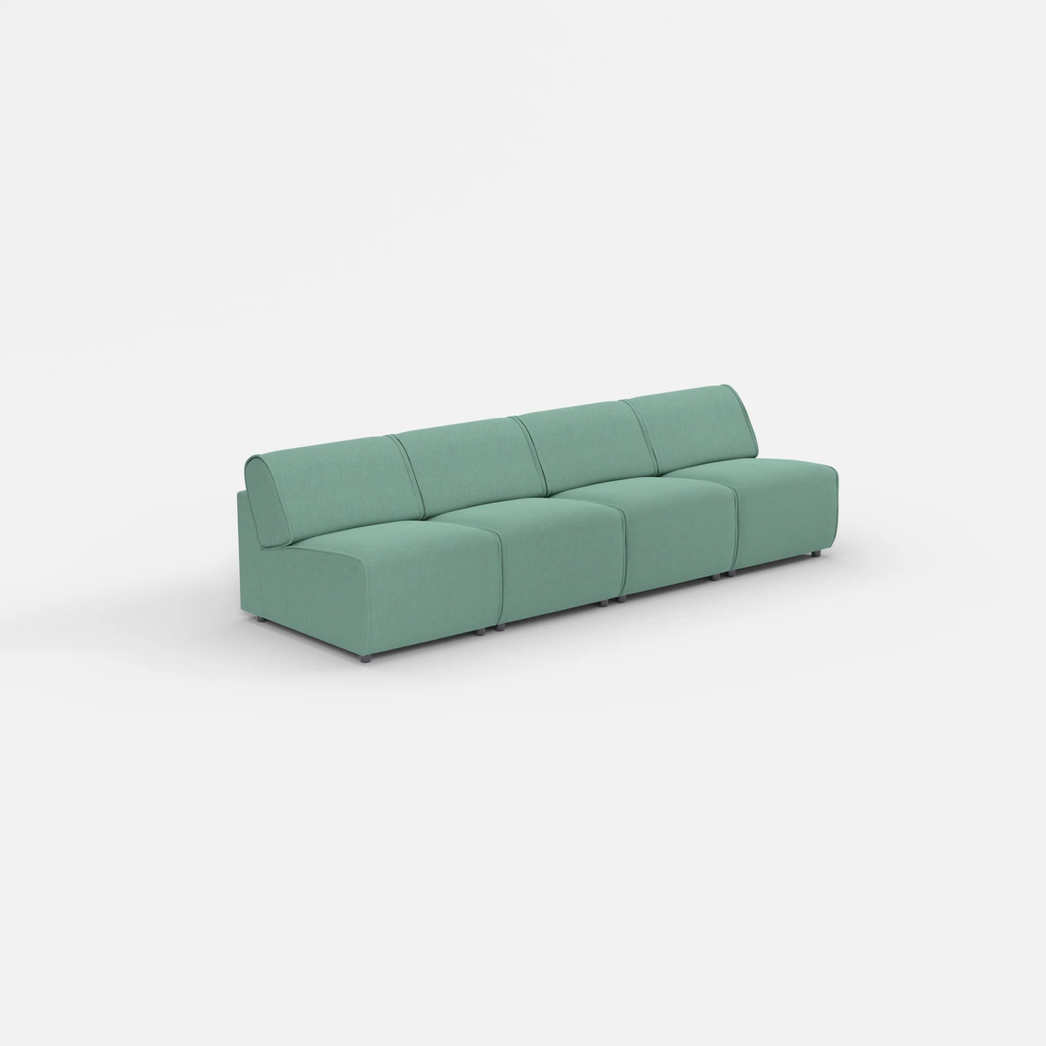 4 Sitzer Sofa Belleform ohne Armlehne 1 dama0045 in Türkis von der Seite