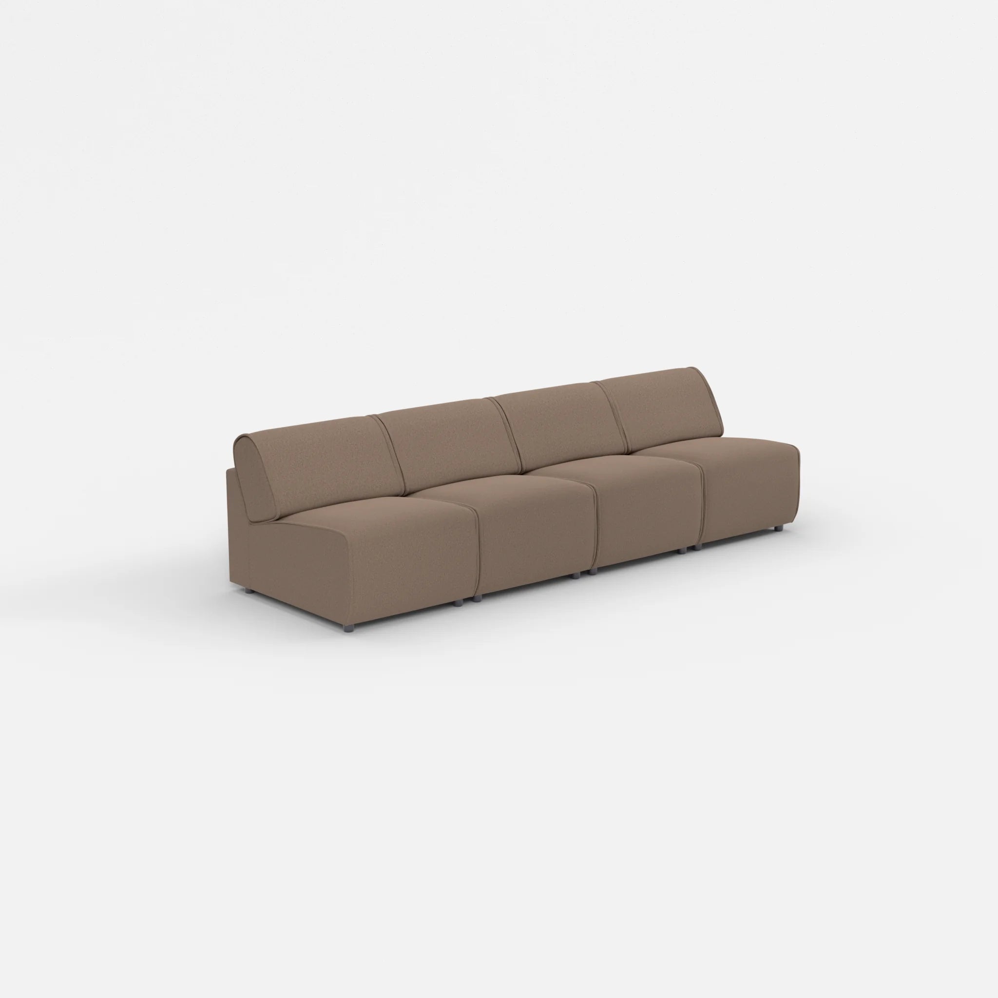 4 Sitzer Sofa Belleform ohne Armlehne 1 dama0051 in Braun von der Seite