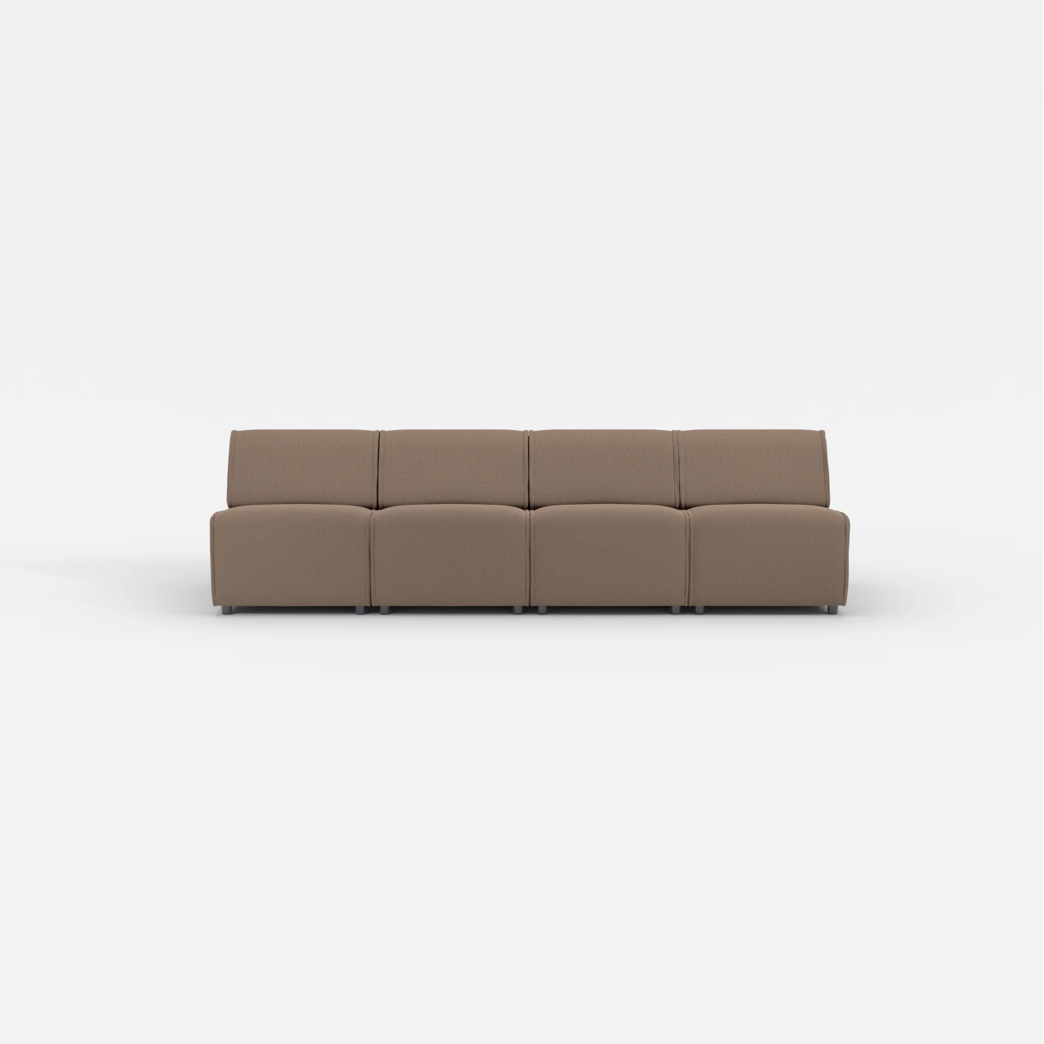 4 Sitzer Sofa Belleform ohne Armlehne 1 dama0051 in Braun von vorne