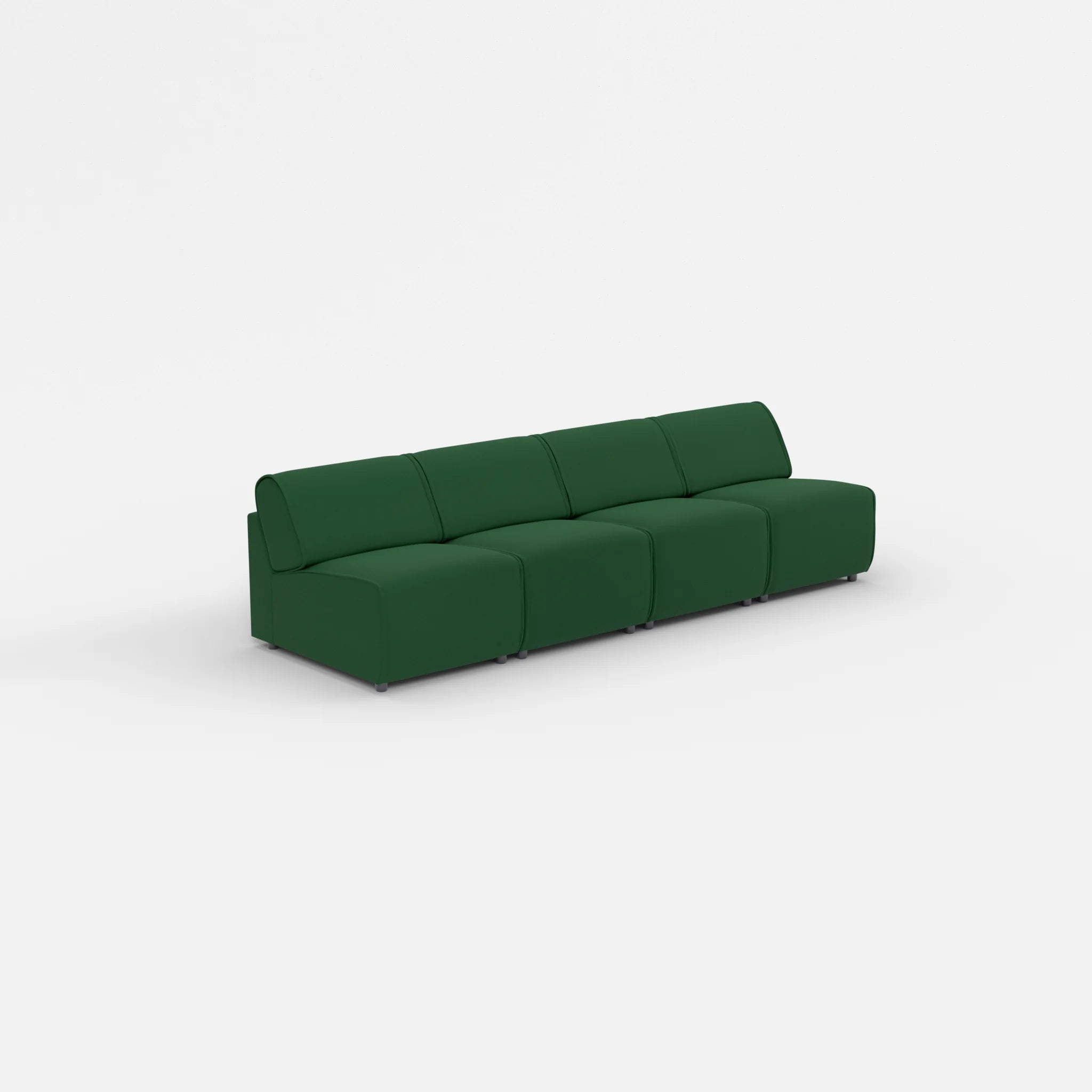 4 Sitzer Sofa Belleform ohne Armlehne 1 dama0052 in Dunkelgrün von der Seite