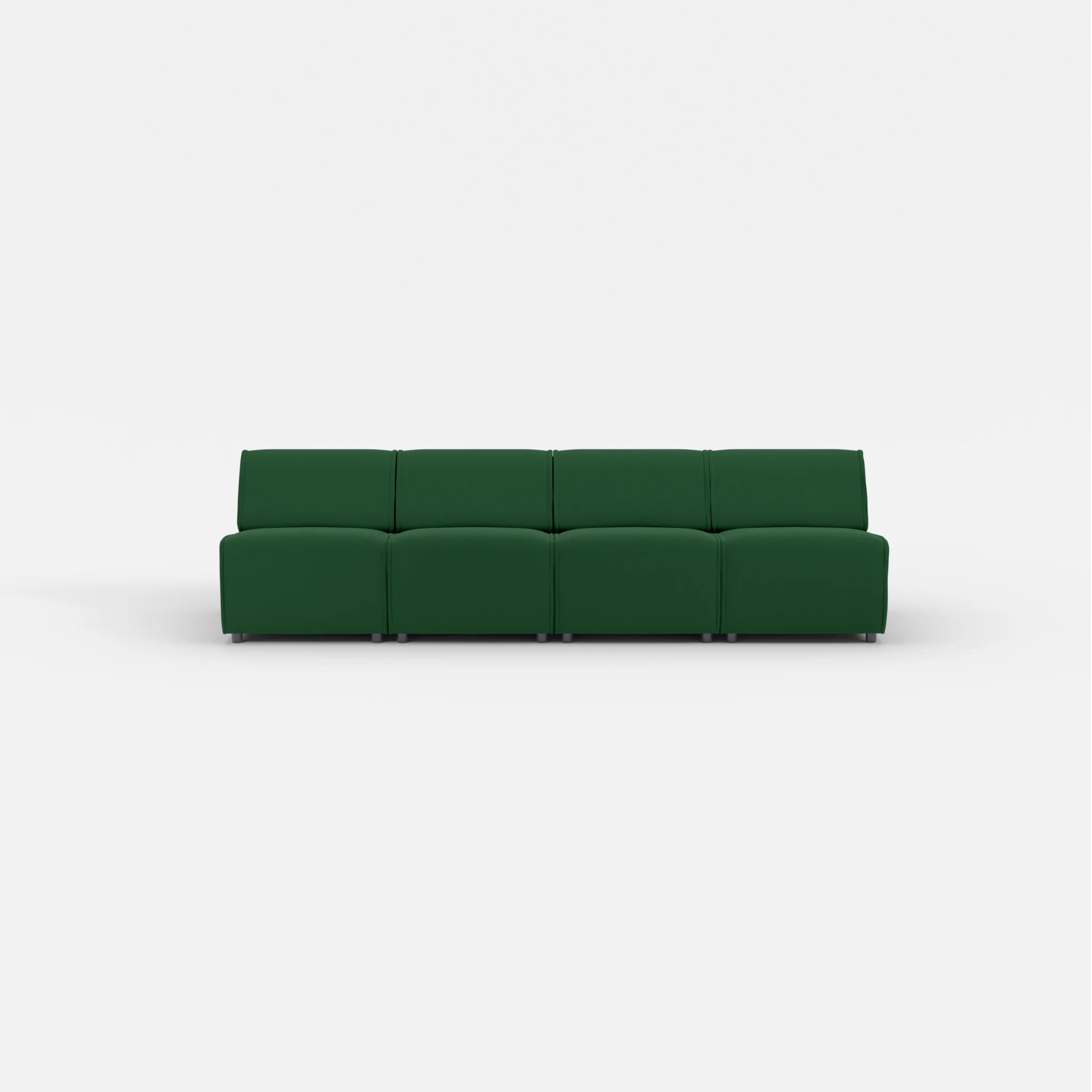 4 Sitzer Sofa Belleform ohne Armlehne 1 dama0052 in Dunkelgrün von vorne