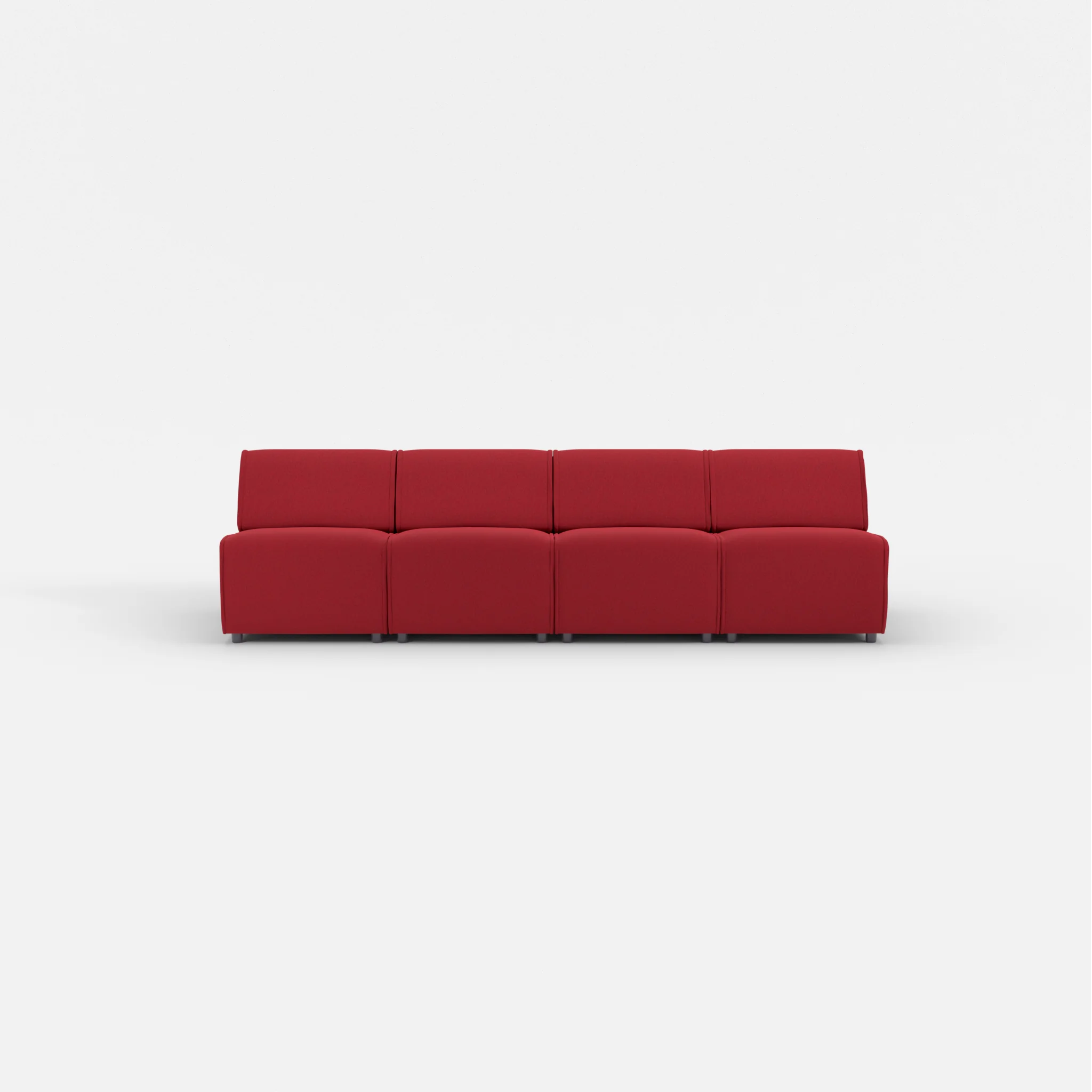 4 Sitzer Sofa Belleform ohne Armlehne 1 dama0053 in Rot von vorne