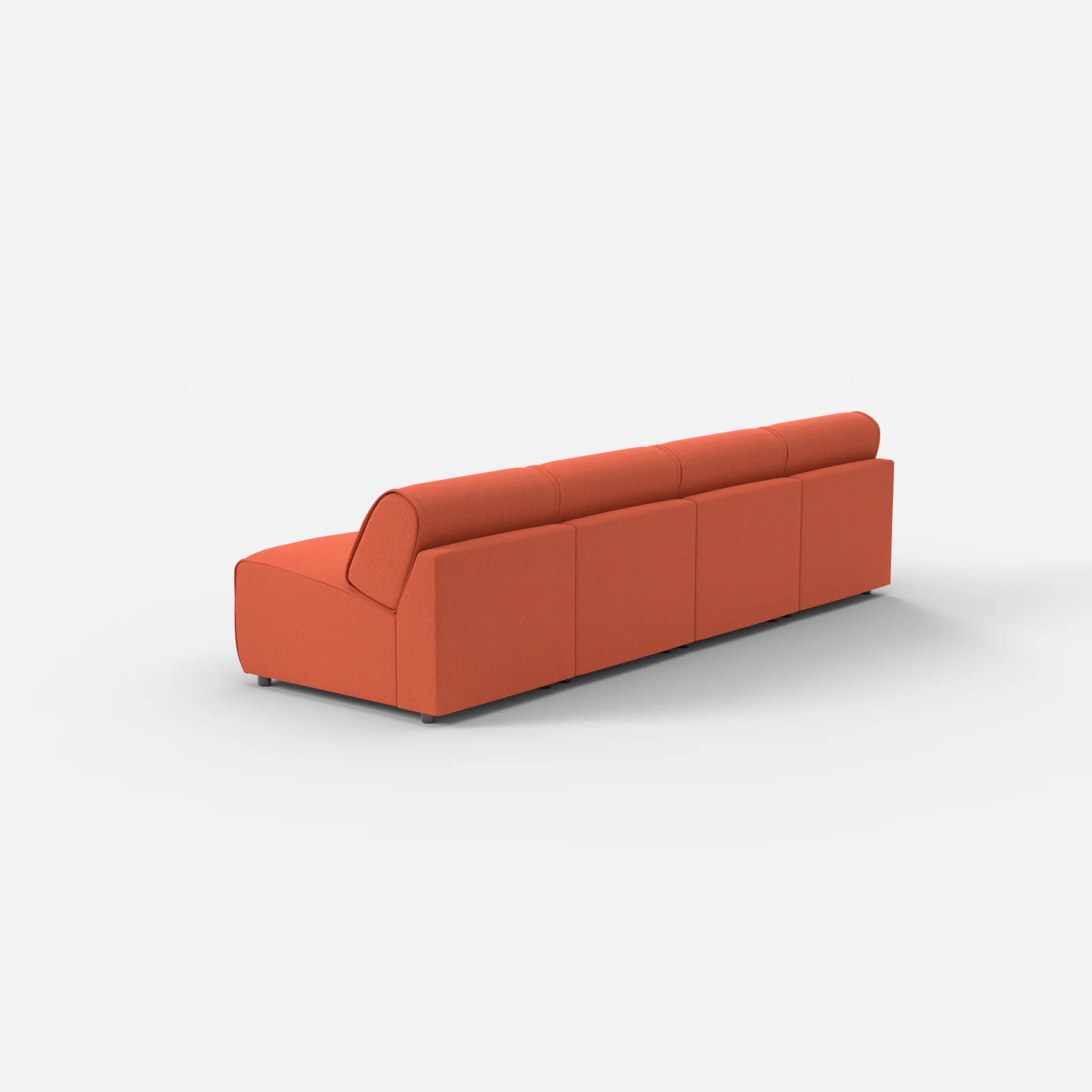 4 Sitzer Sofa Belleform ohne Armlehne 1 dama0062 in Orange von hinten