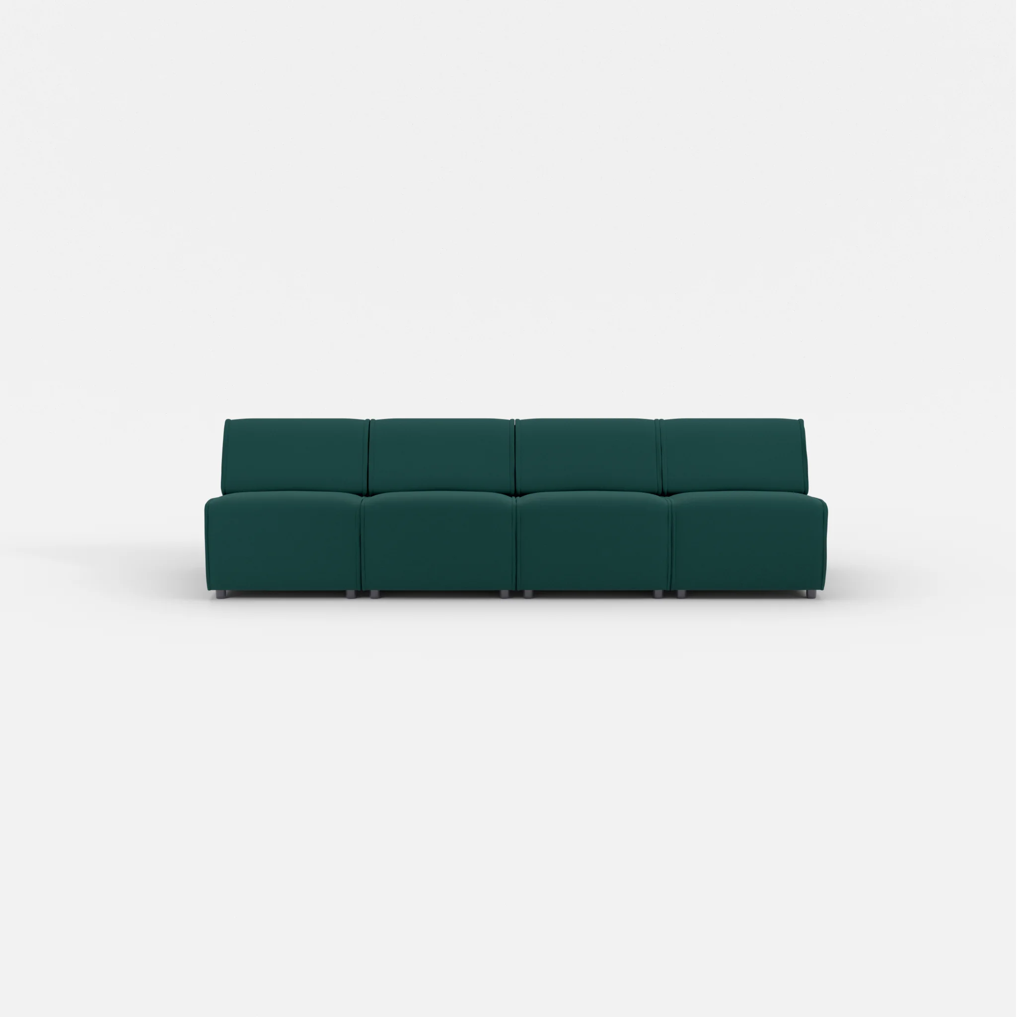 4 Sitzer Sofa Belleform ohne Armlehne 1 dama0073 in Petrol von vorne