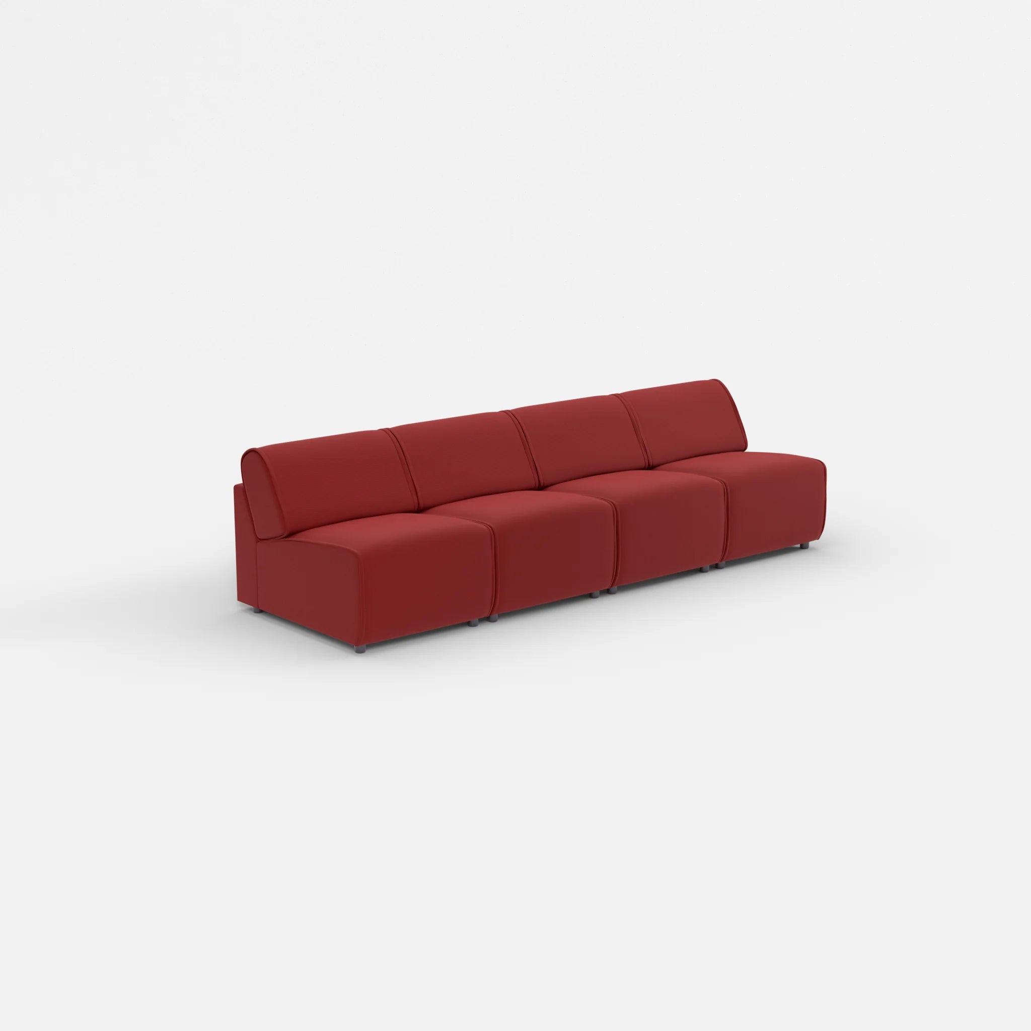 4 Sitzer Sofa Belleform ohne Armlehne 1 nabucco4021 in Rot von der Seite