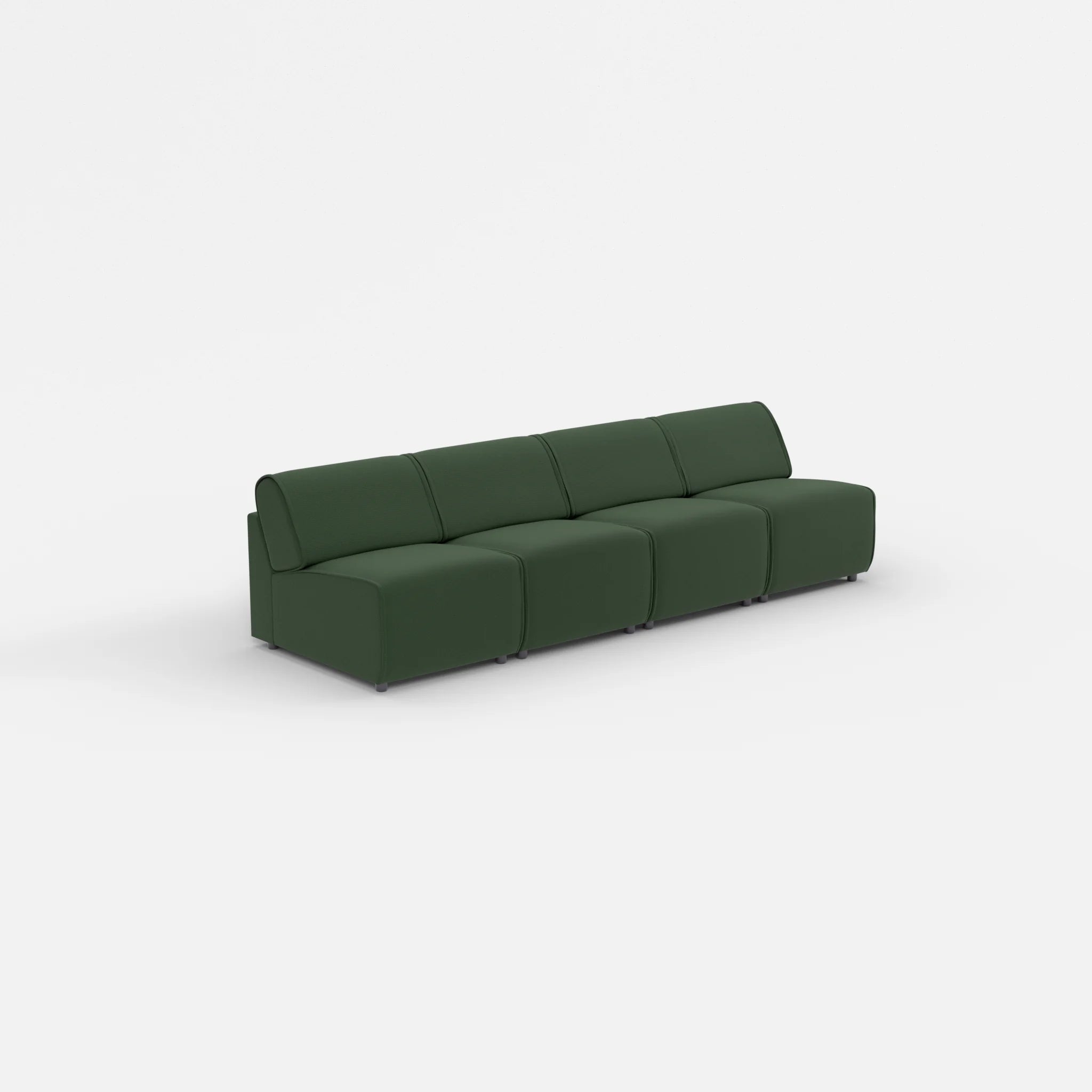 4 Sitzer Sofa Belleform ohne Armlehne 1 nabucco7029 in Dunkelgrün von der Seite