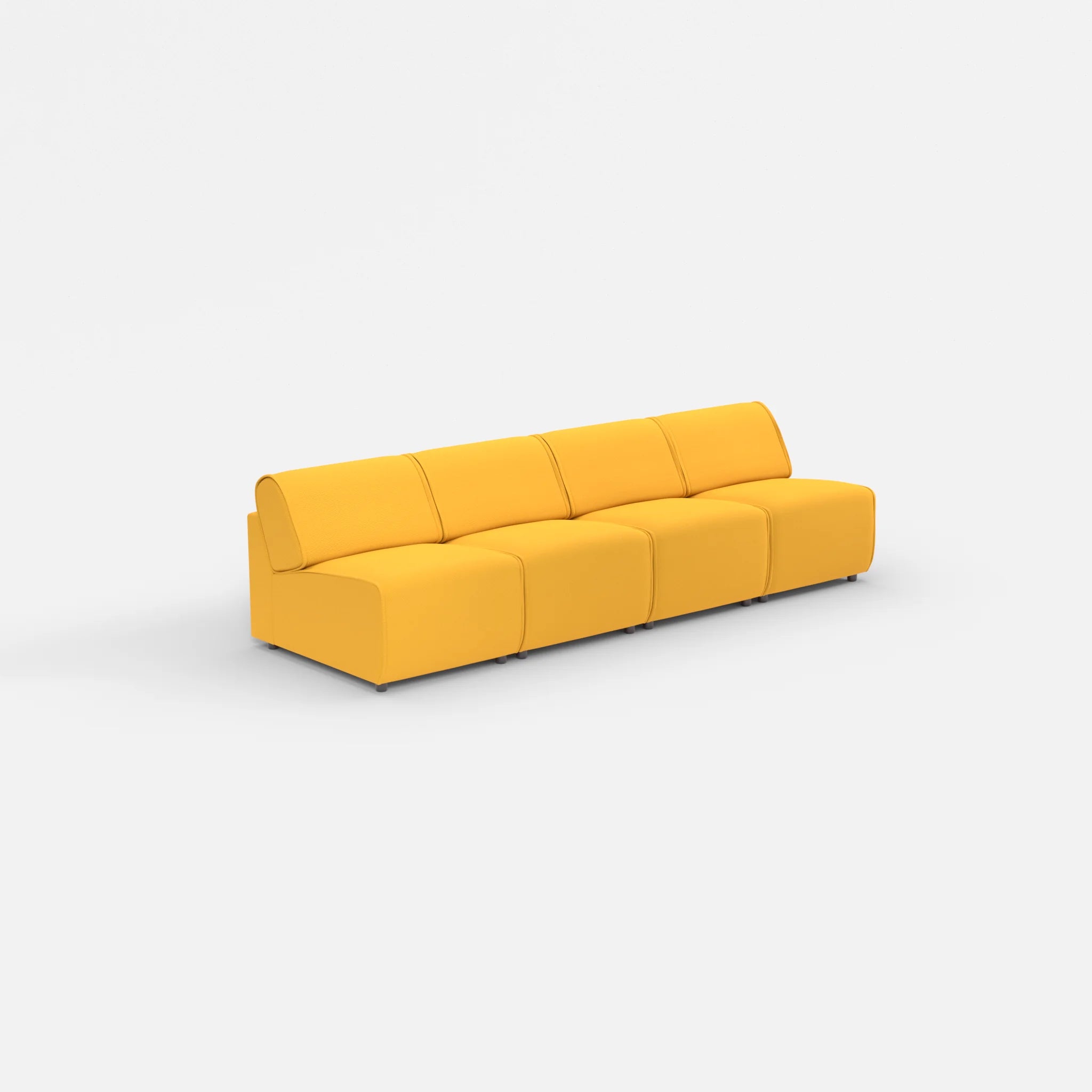 4 Sitzer Sofa Belleform ohne Armlehne 1 novumcurry in Curry von der Seite