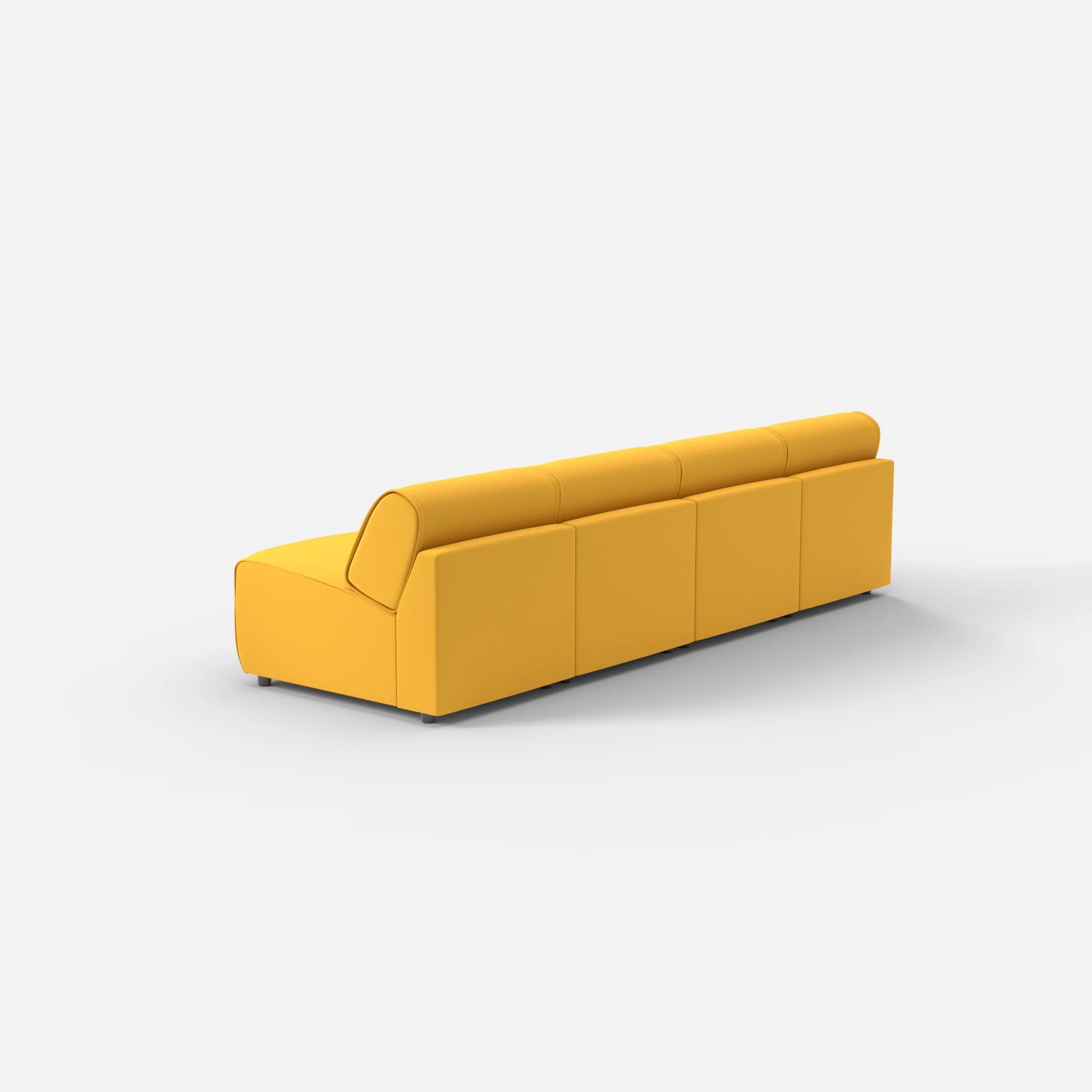 4 Sitzer Sofa Belleform ohne Armlehne 1 novumcurry in Curry von hinten