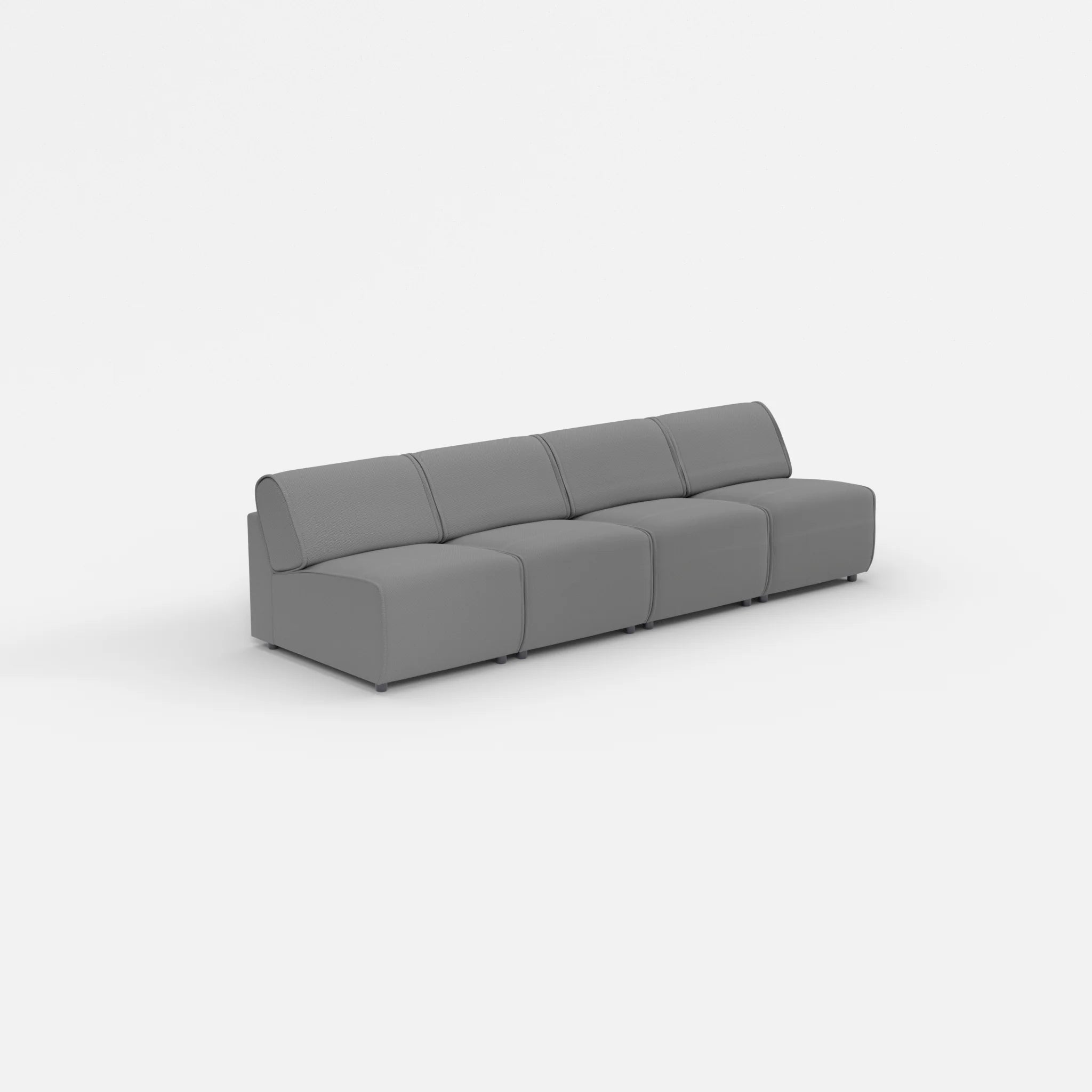 4 Sitzer Sofa Belleform ohne Armlehne 1 novumkies in Mittelgrau von der Seite