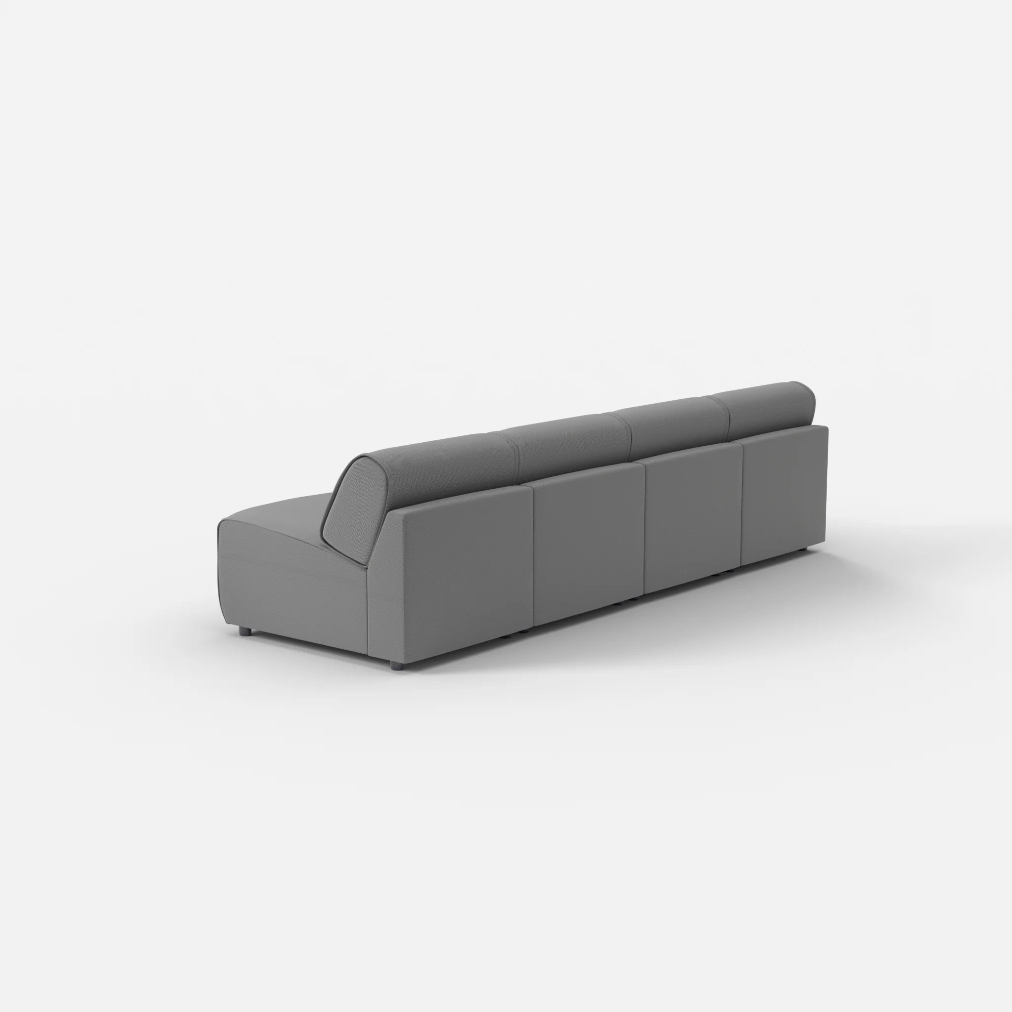 4 Sitzer Sofa Belleform ohne Armlehne 1 novumkies in Mittelgrau von hinten