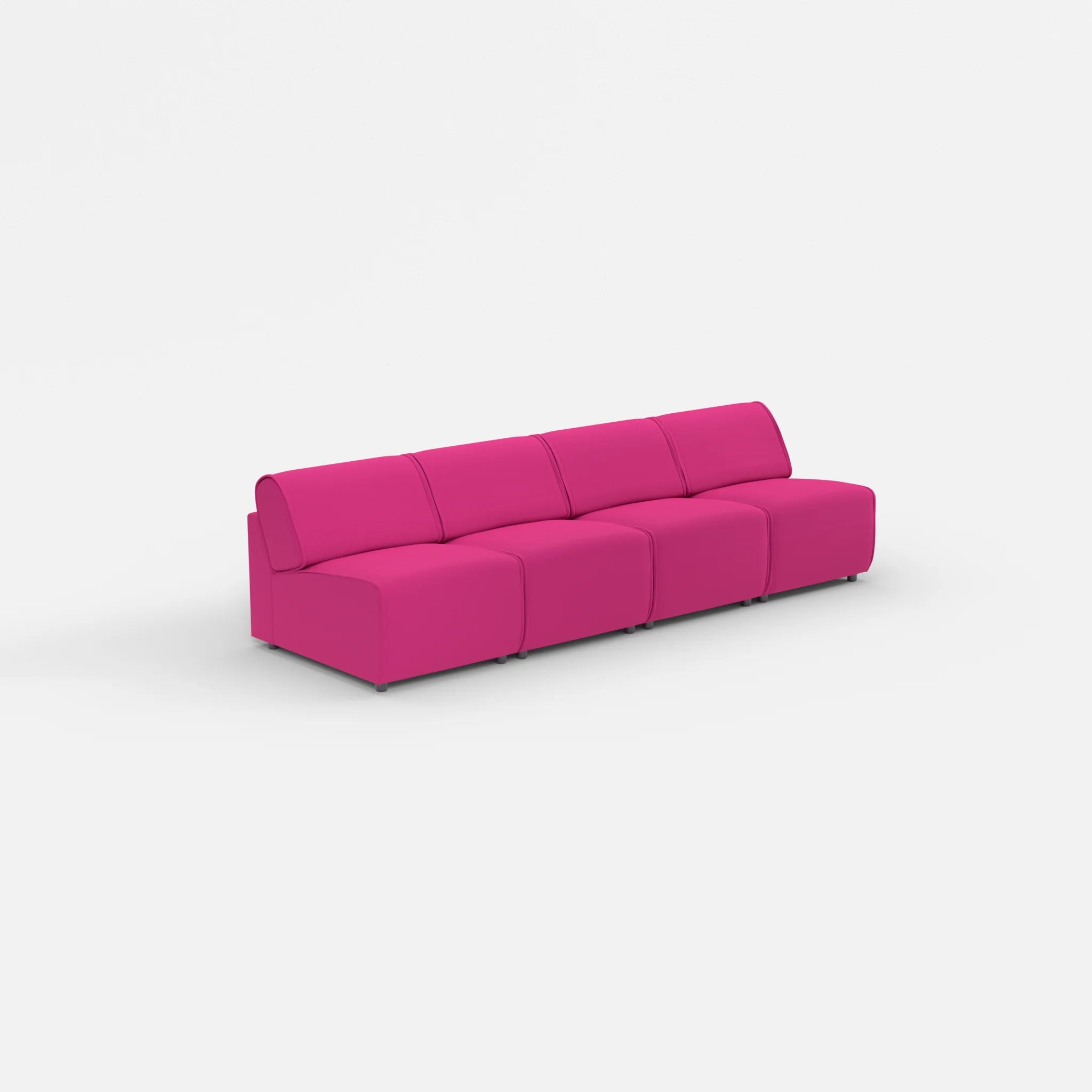 4 Sitzer Sofa Belleform ohne Armlehne 1 novummagenta in Magenta von der Seite