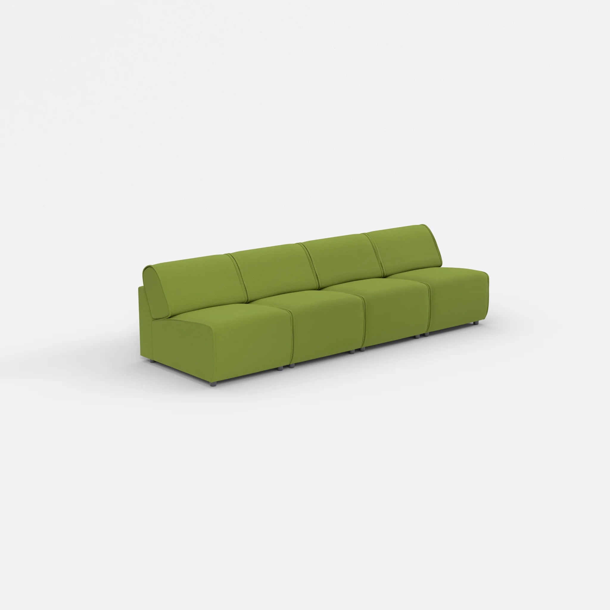 4 Sitzer Sofa Belleform ohne Armlehne 1 novummoss in Grün von der Seite