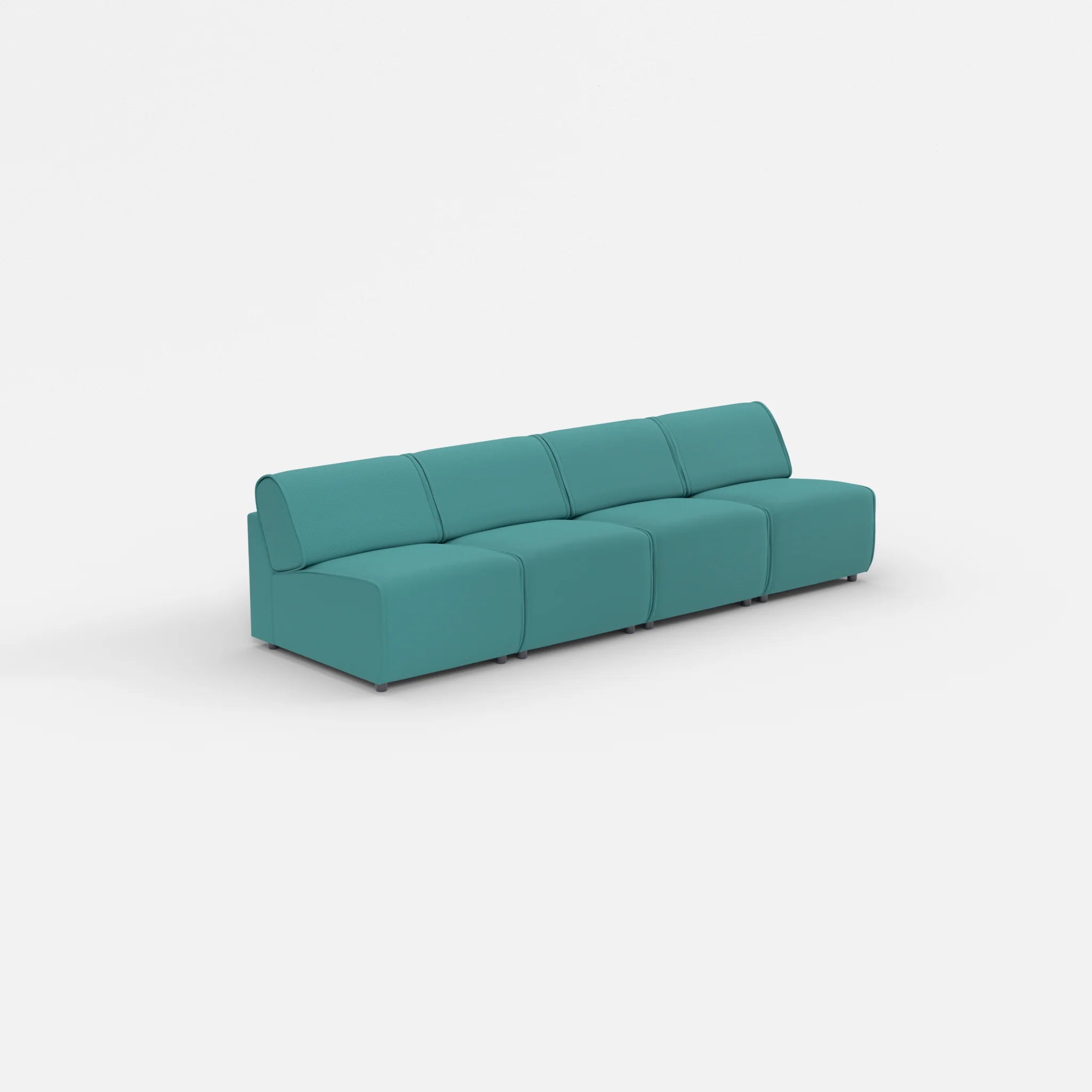 4 Sitzer Sofa Belleform ohne Armlehne 1 novumprisma in Türkis von der Seite