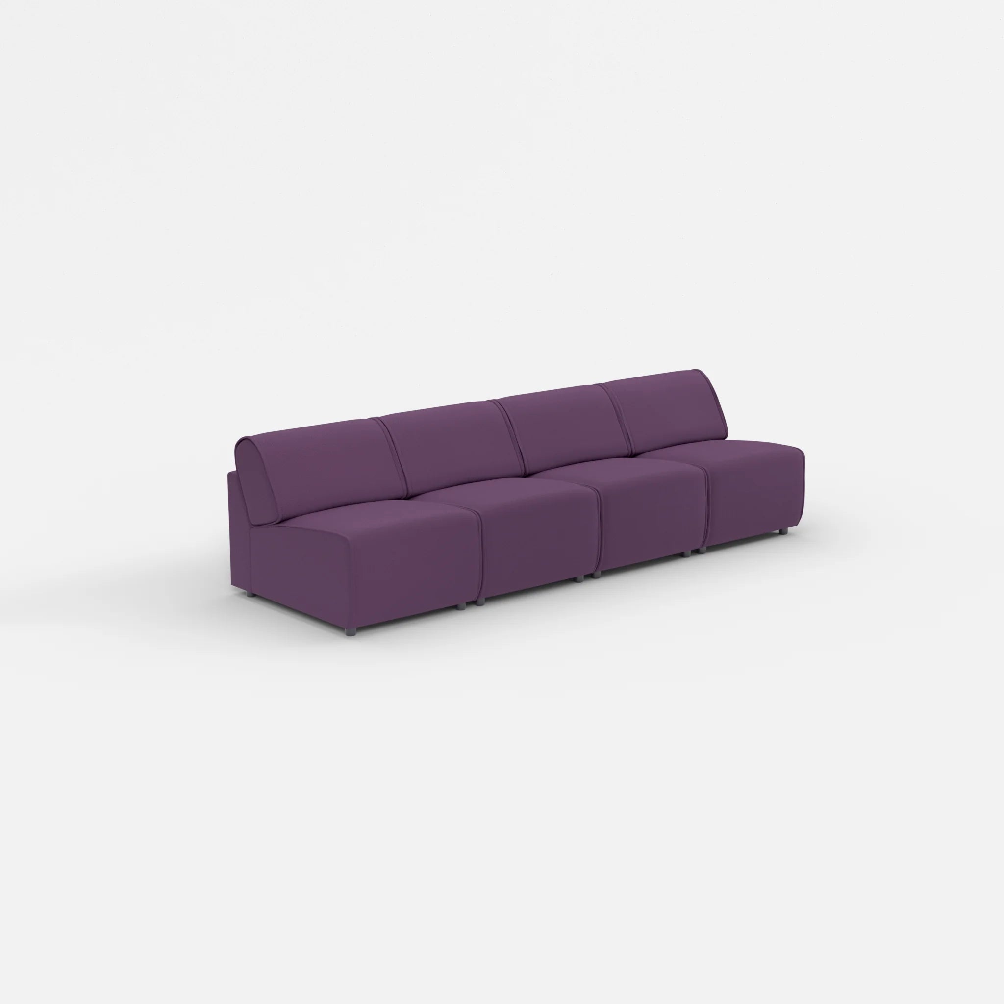4 Sitzer Sofa Belleform ohne Armlehne 1 novumprune in Violett von der Seite