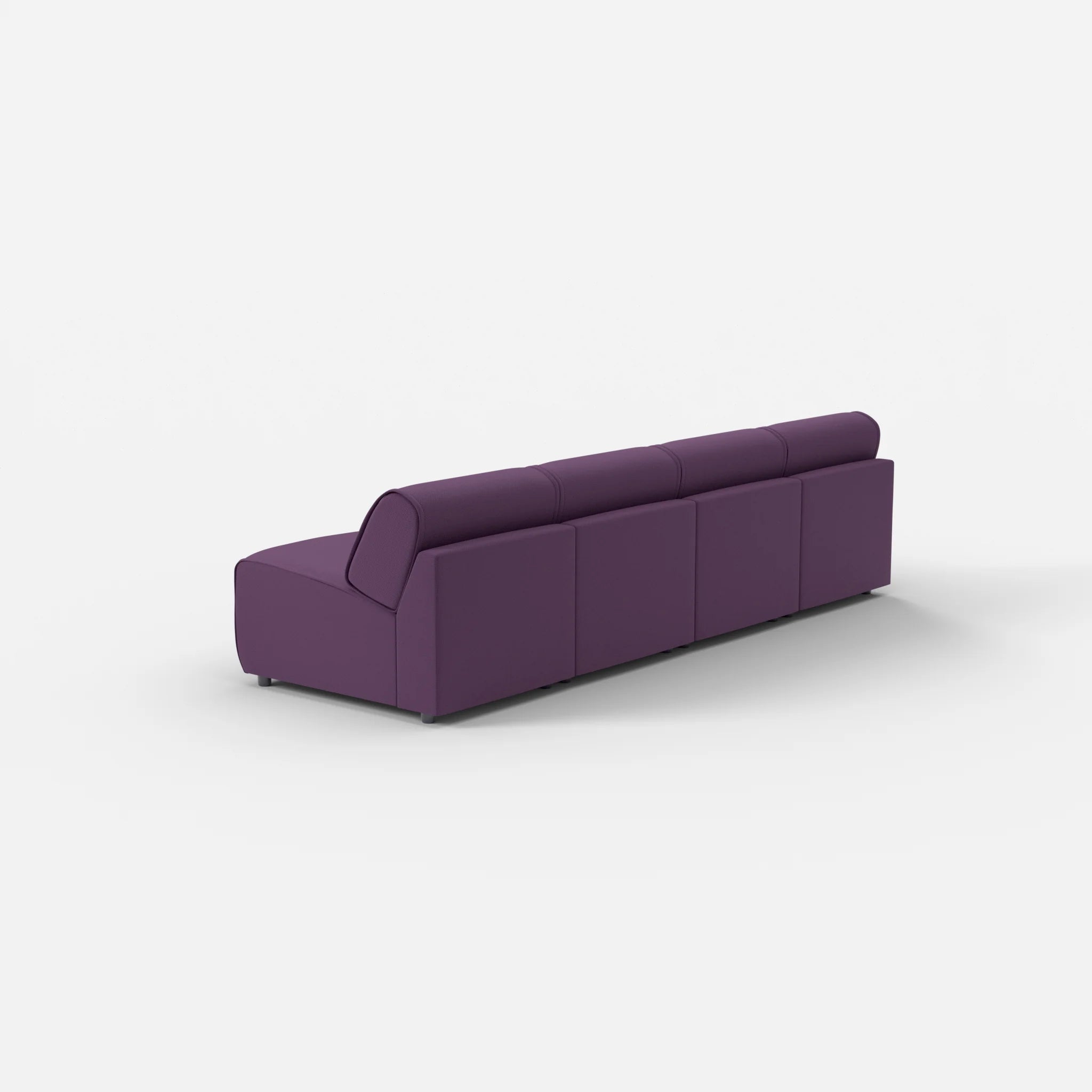 4 Sitzer Sofa Belleform ohne Armlehne 1 novumprune in Violett von hinten