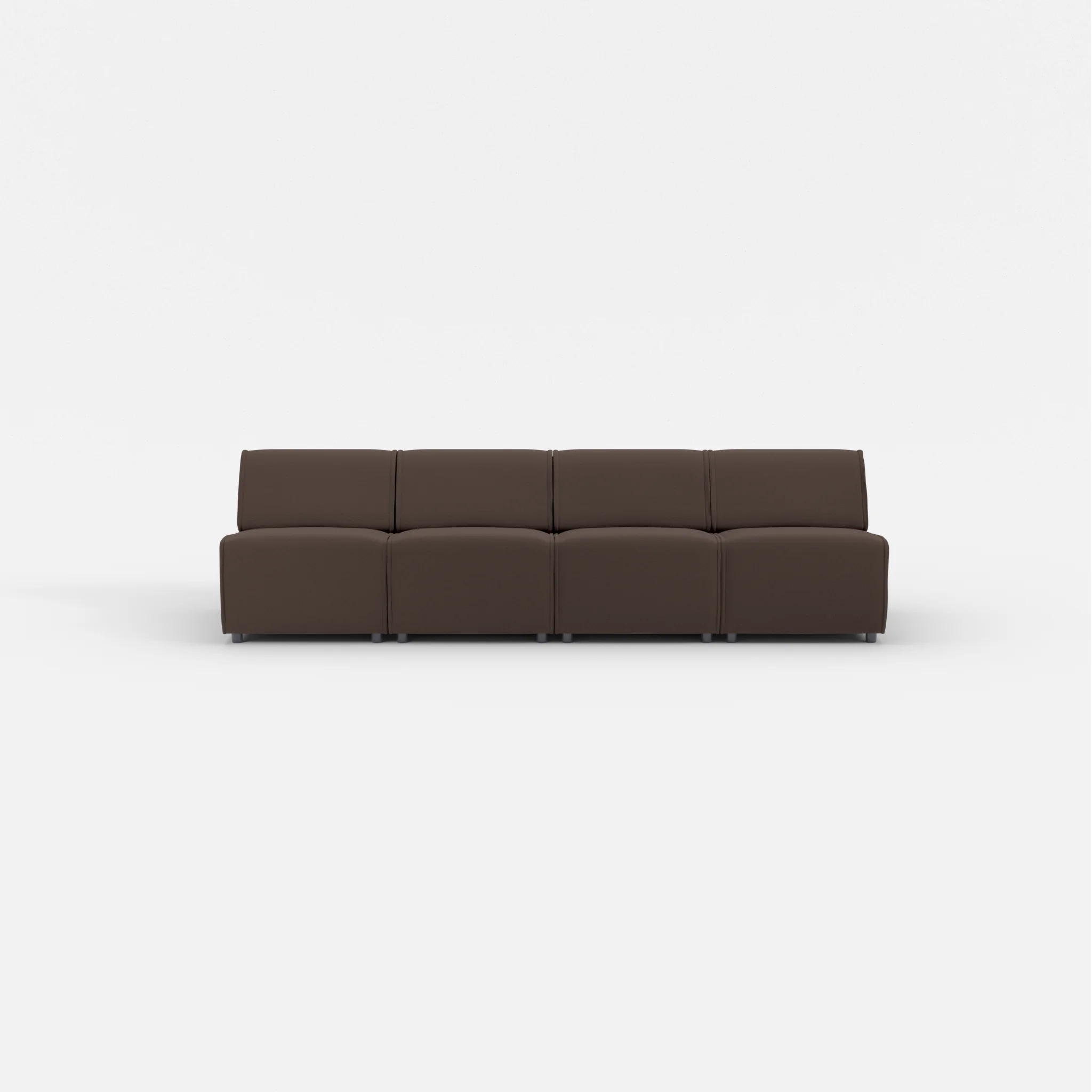 4 Sitzer Sofa Belleform ohne Armlehne 1 novumrosewood in Dunkelbraun von vorne
