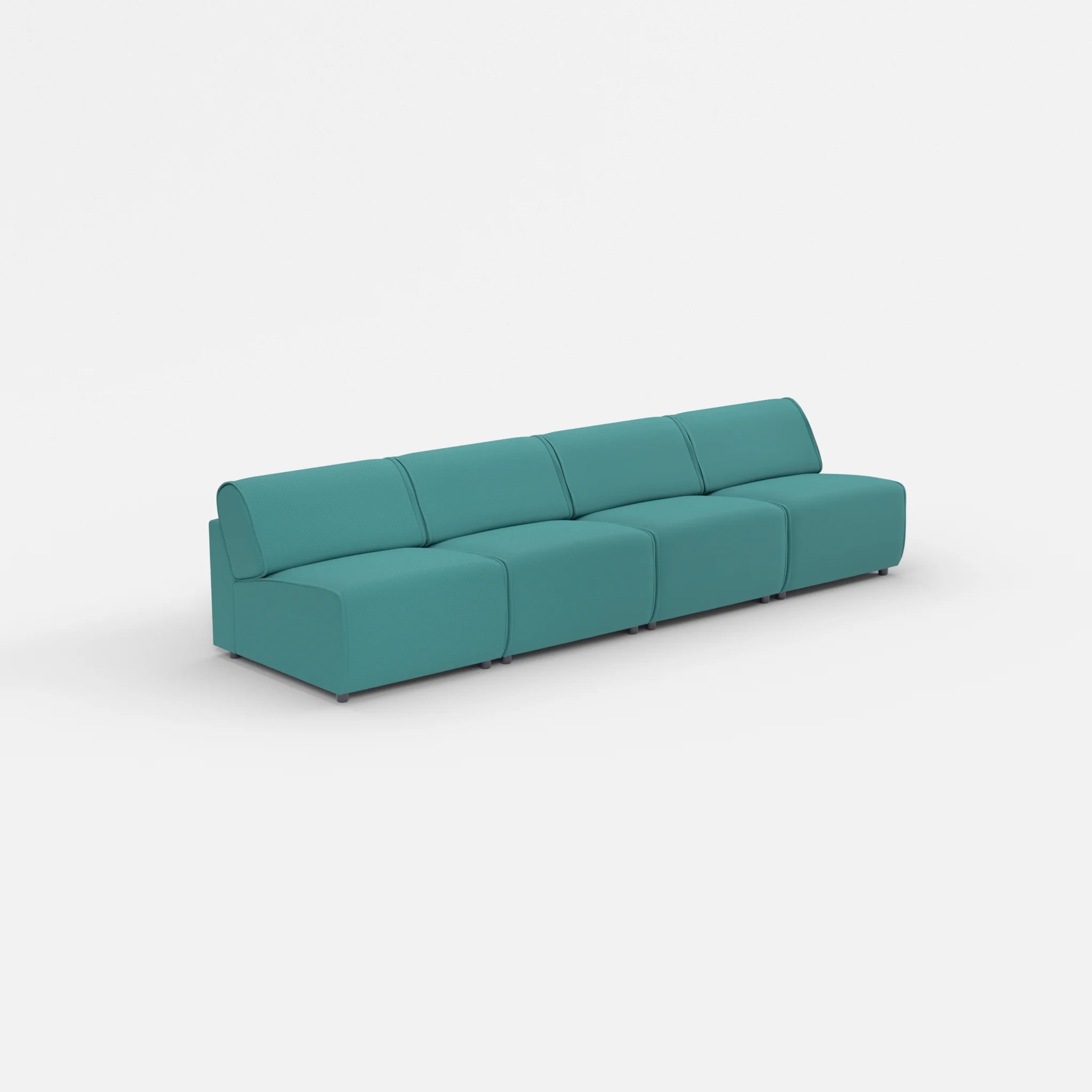 4 Sitzer Sofa Belleform ohne Armlehne 2 novumprisma in Türkis von der Seite