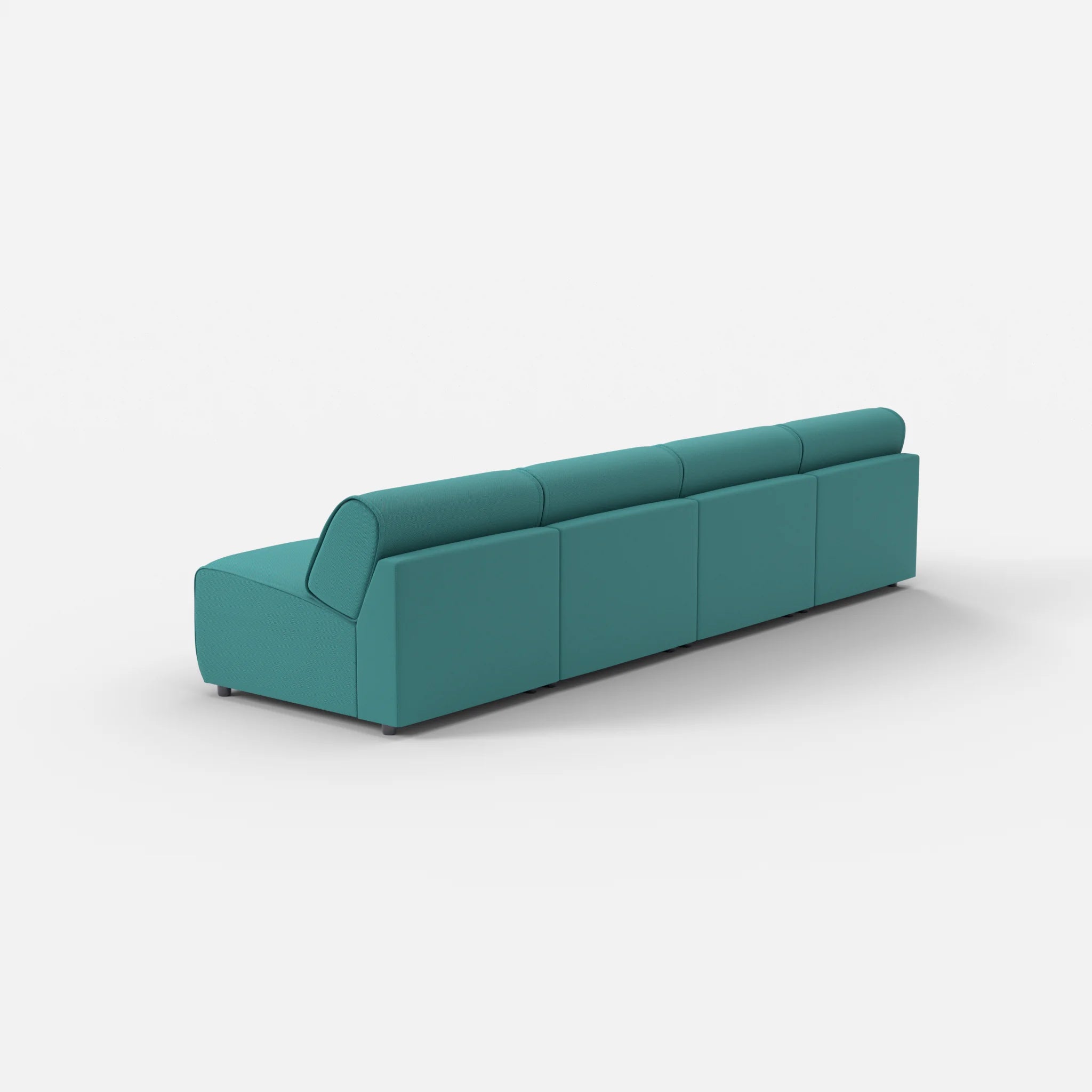 4 Sitzer Sofa Belleform ohne Armlehne 2 novumprisma in Türkis von hinten