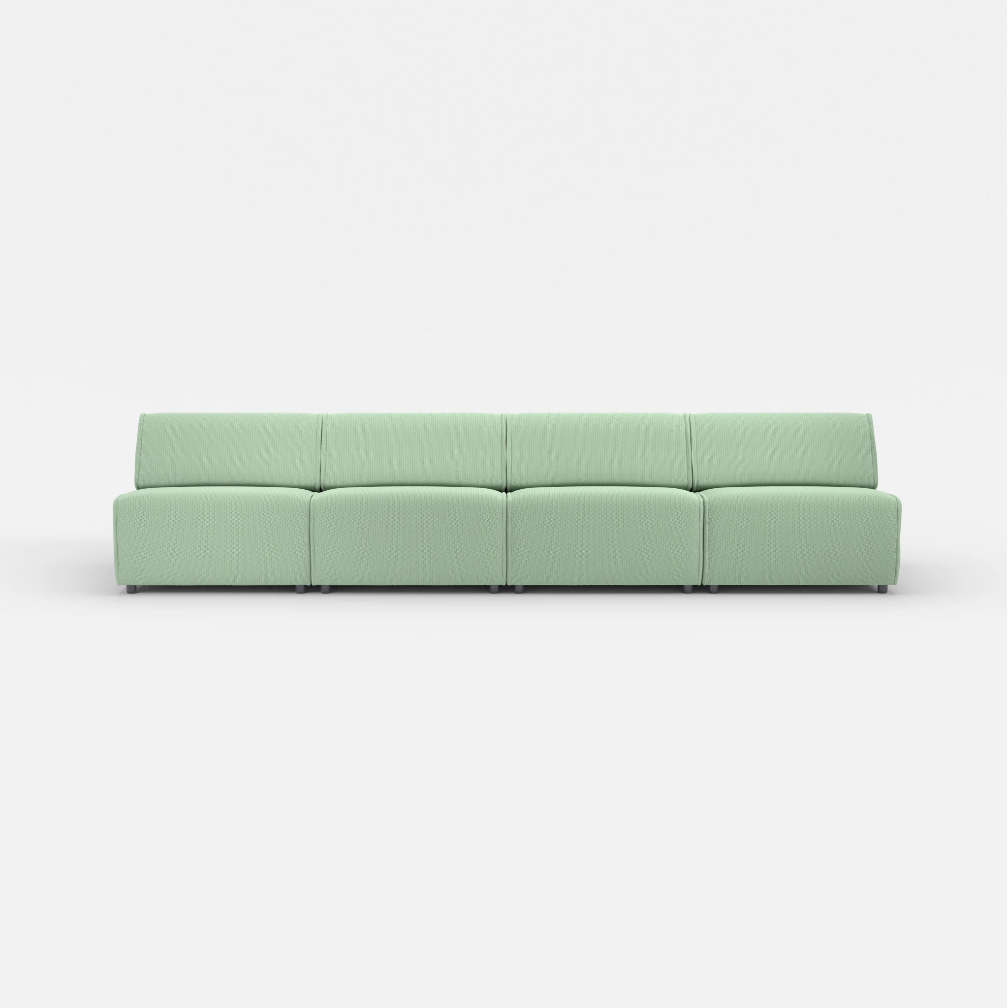 4 Sitzer Sofa Belleform ohne Armlehne 3 credoaloe in Hellgrün von vorne