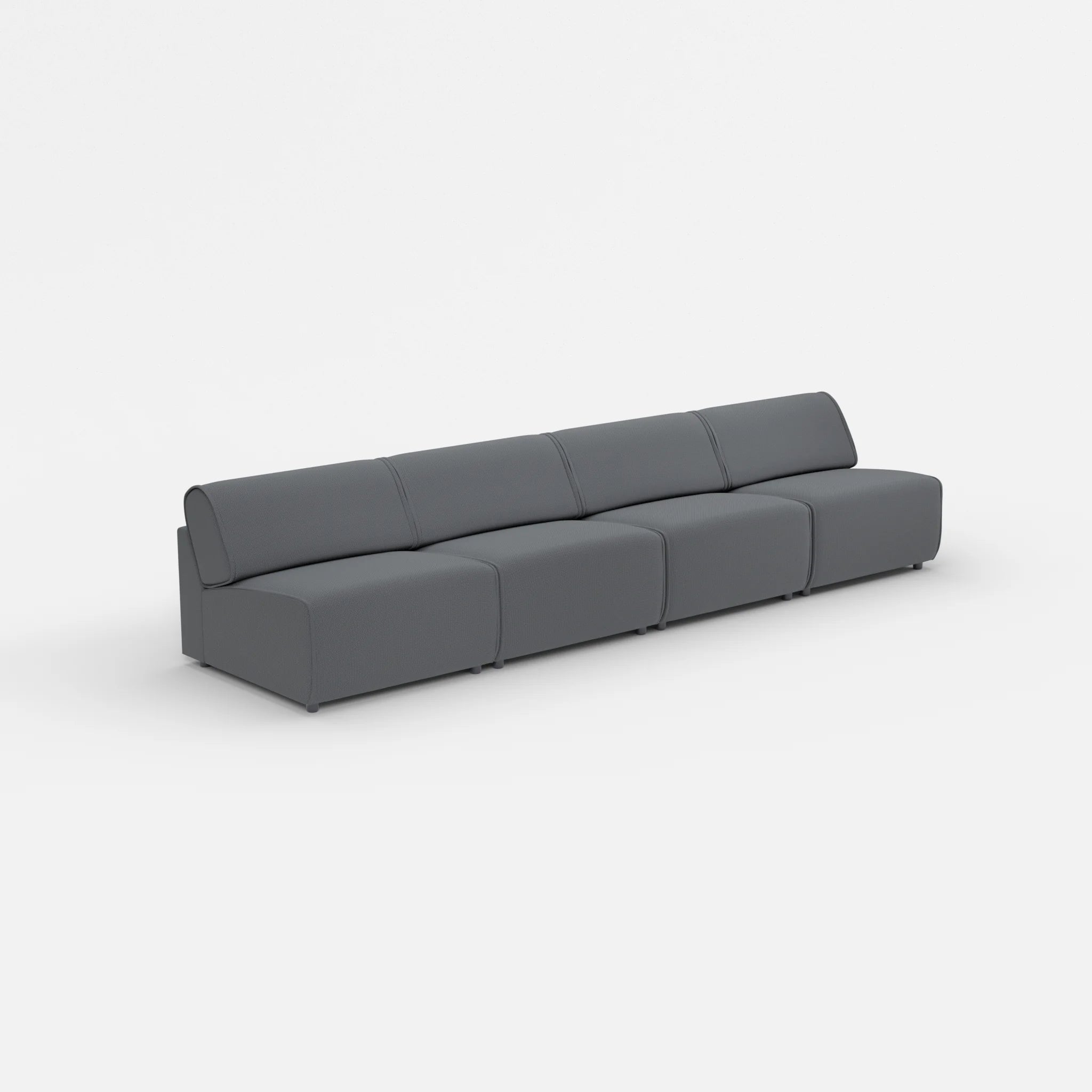 4 Sitzer Sofa Belleform ohne Armlehne 3 credoasphalt in Anthrazit von der Seite