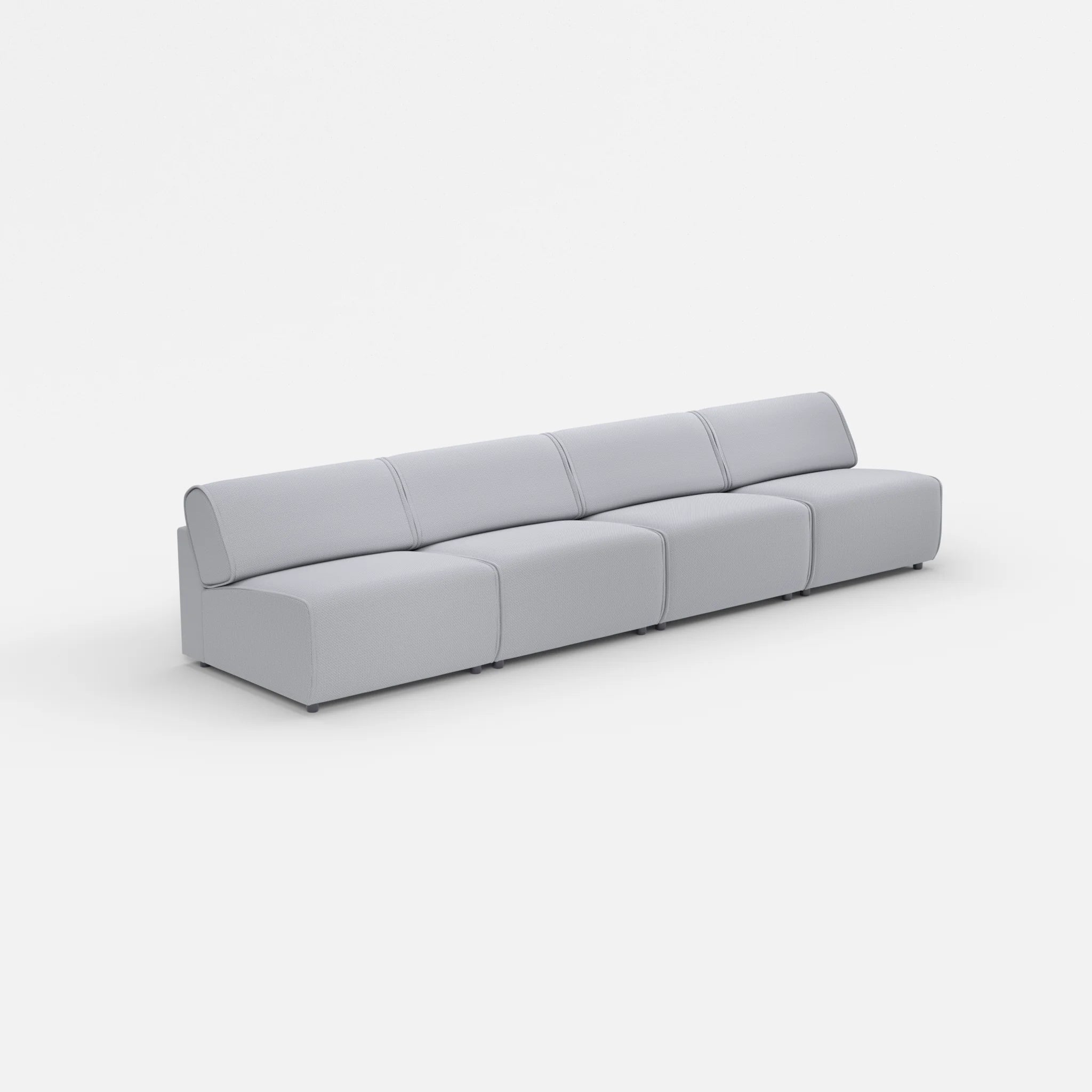 4 Sitzer Sofa Belleform ohne Armlehne 3 credochalk in Hellgrau von der Seite