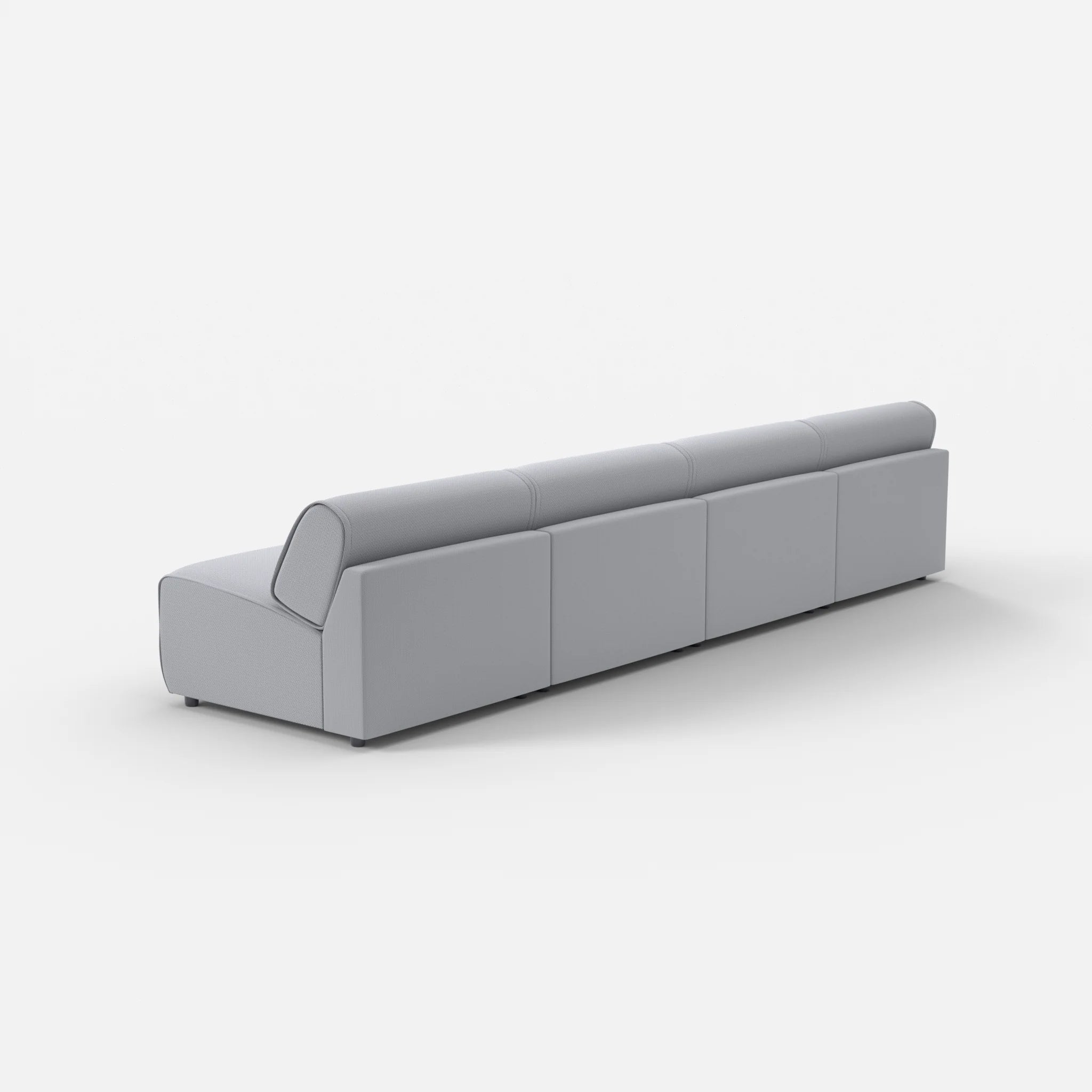 4 Sitzer Sofa Belleform ohne Armlehne 3 credochalk in Hellgrau von hinten