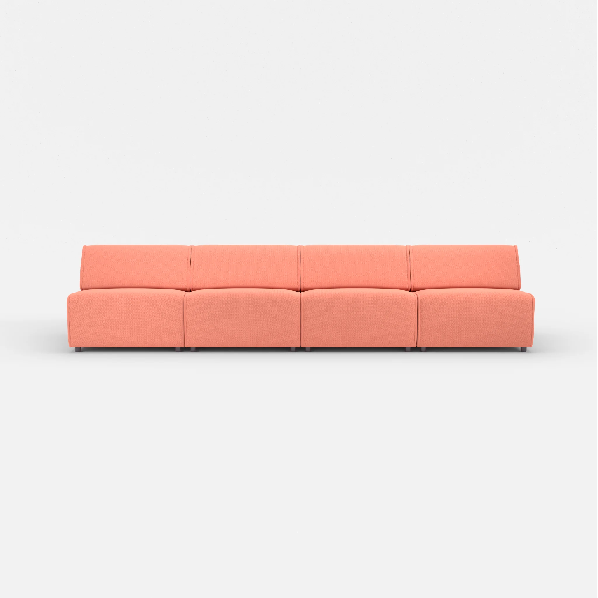 4 Sitzer Sofa Belleform ohne Armlehne 3 credograpefruit in Coral von vorne