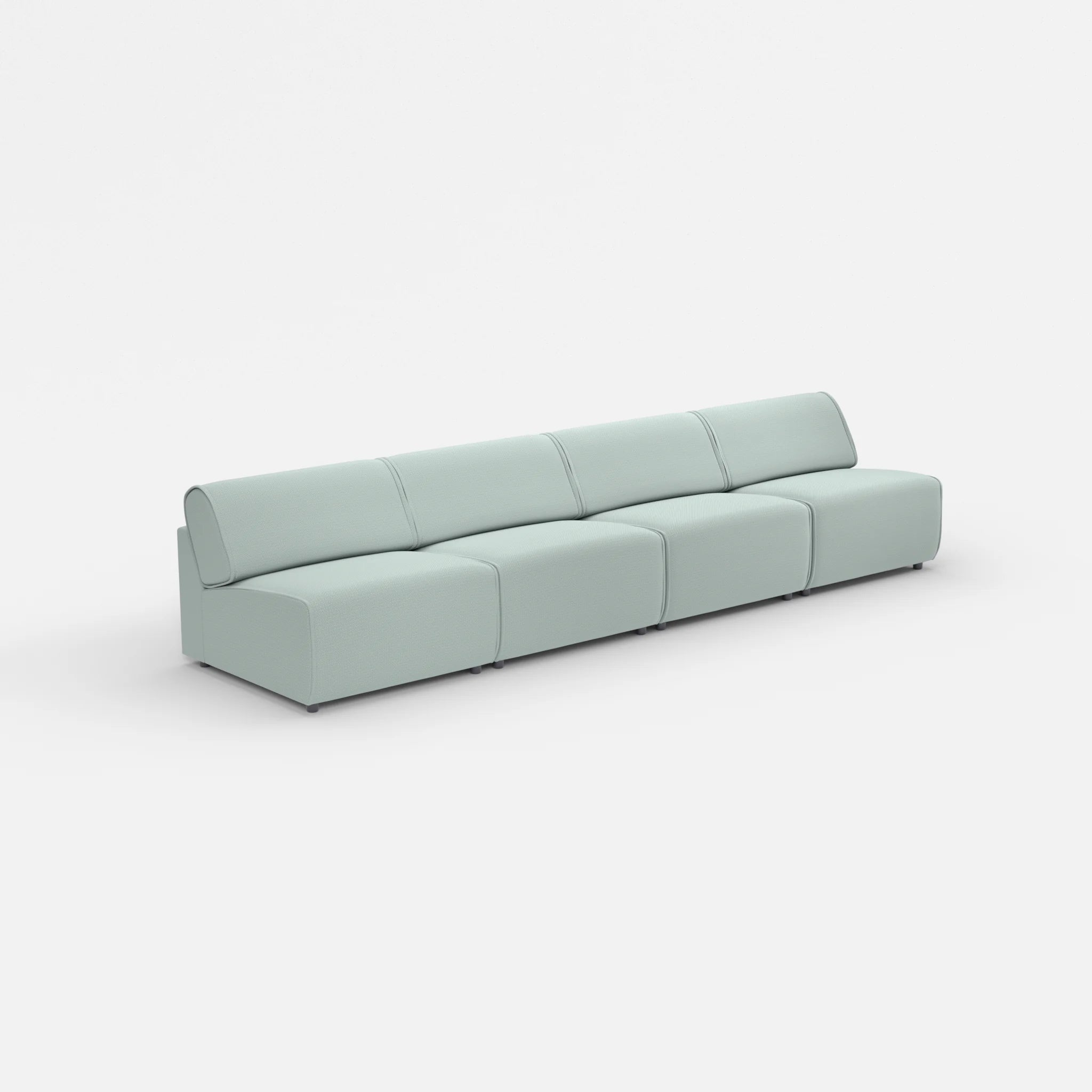 4 Sitzer Sofa Belleform ohne Armlehne 3 credolake in Graublau von der Seite