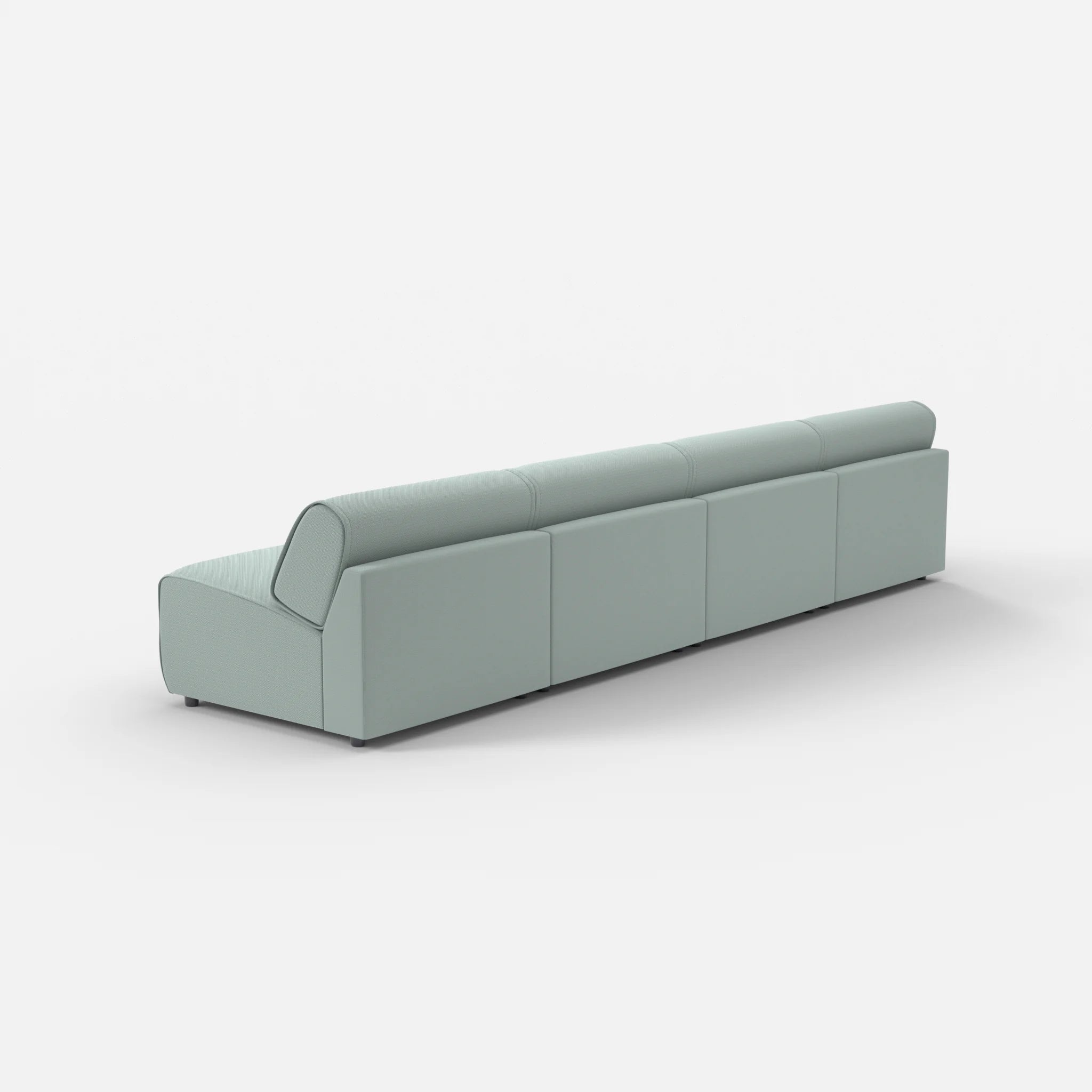 4 Sitzer Sofa Belleform ohne Armlehne 3 credolake in Graublau von hinten