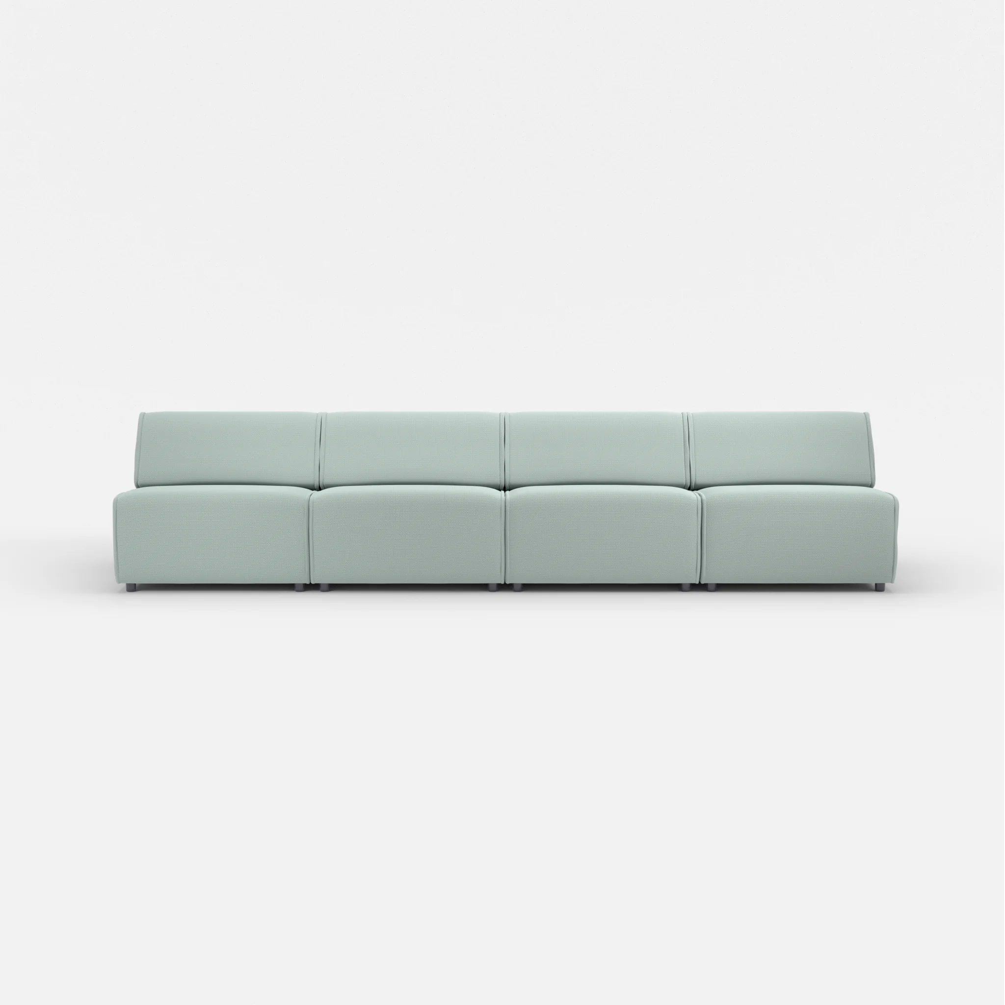 4 Sitzer Sofa Belleform ohne Armlehne 3 credolake in Graublau von vorne