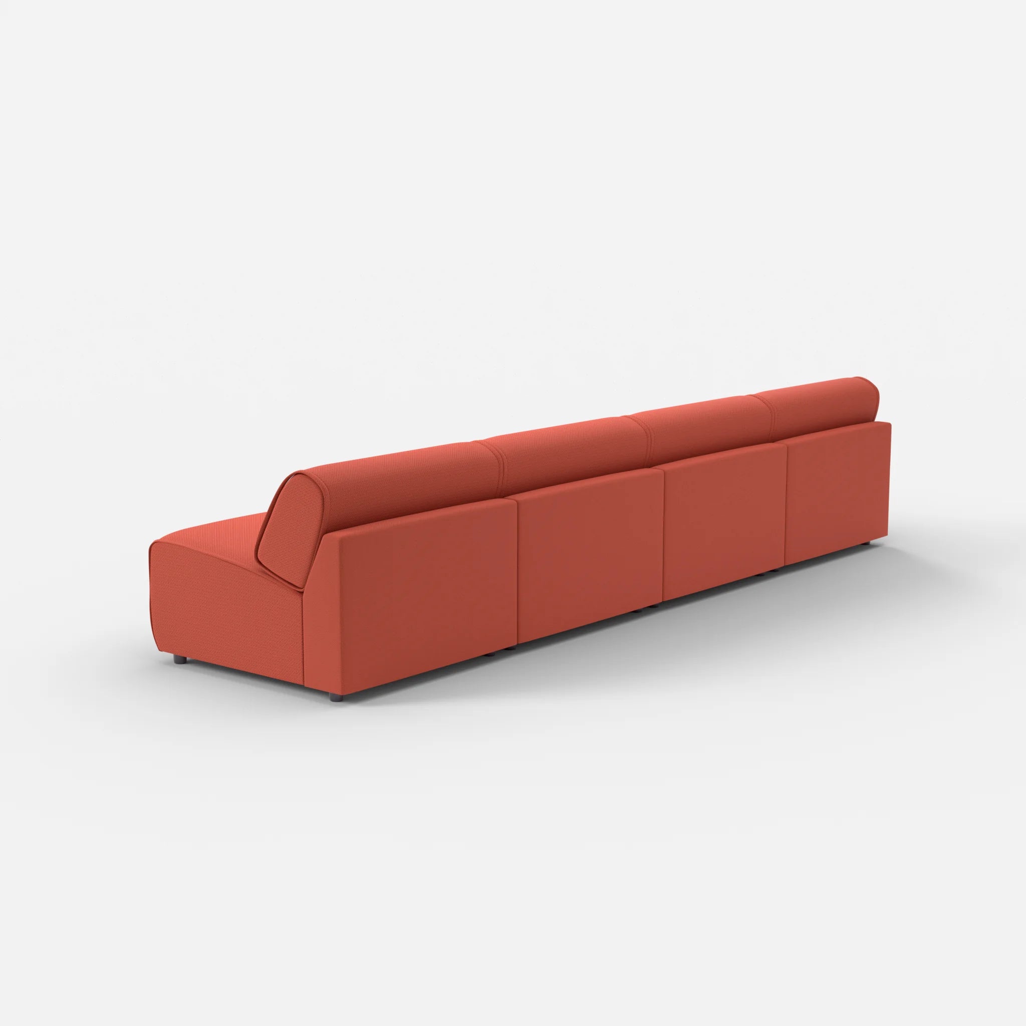 4 Sitzer Sofa Belleform ohne Armlehne 3 credolampion in Rot von hinten
