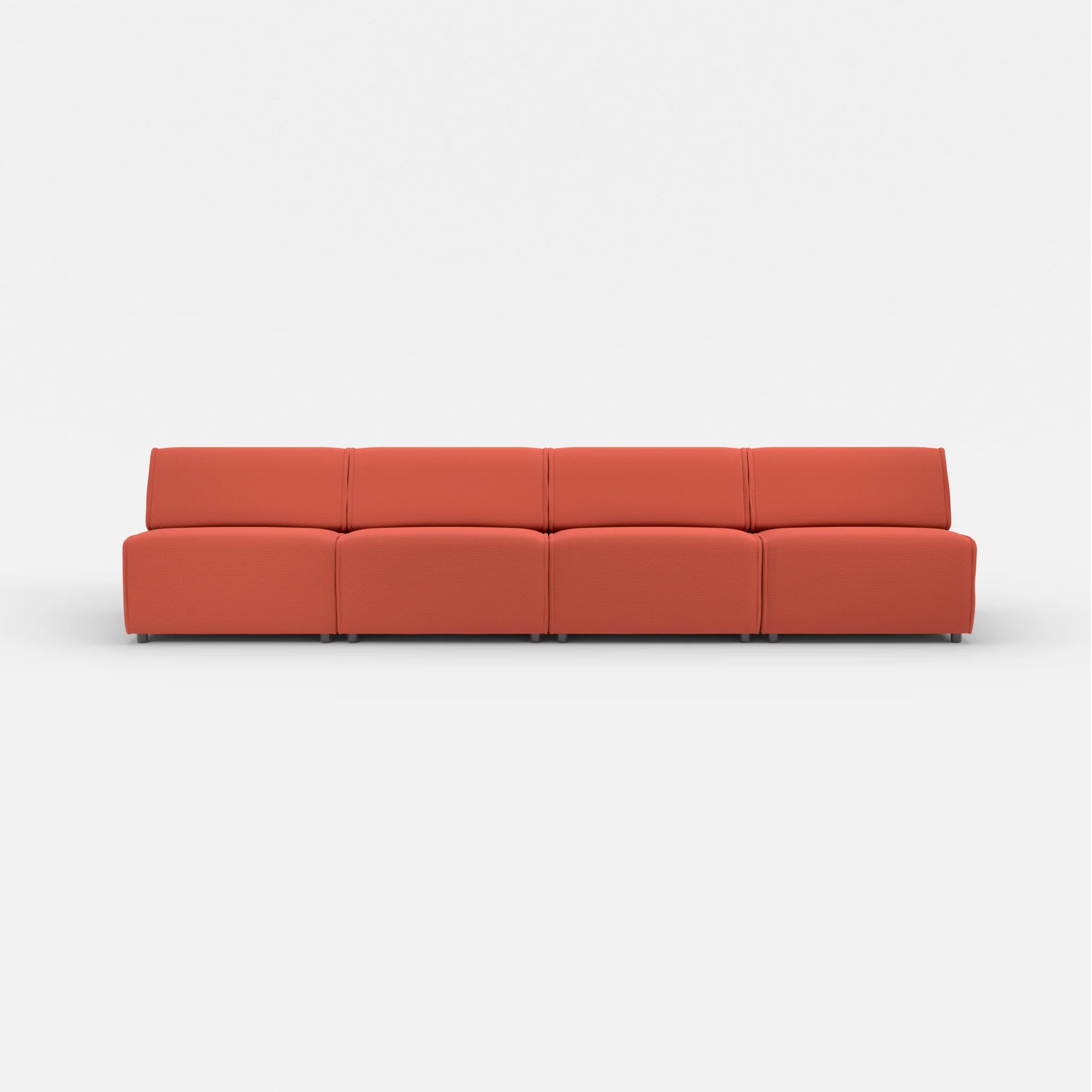 4 Sitzer Sofa Belleform ohne Armlehne 3 credolampion in Rot von vorne