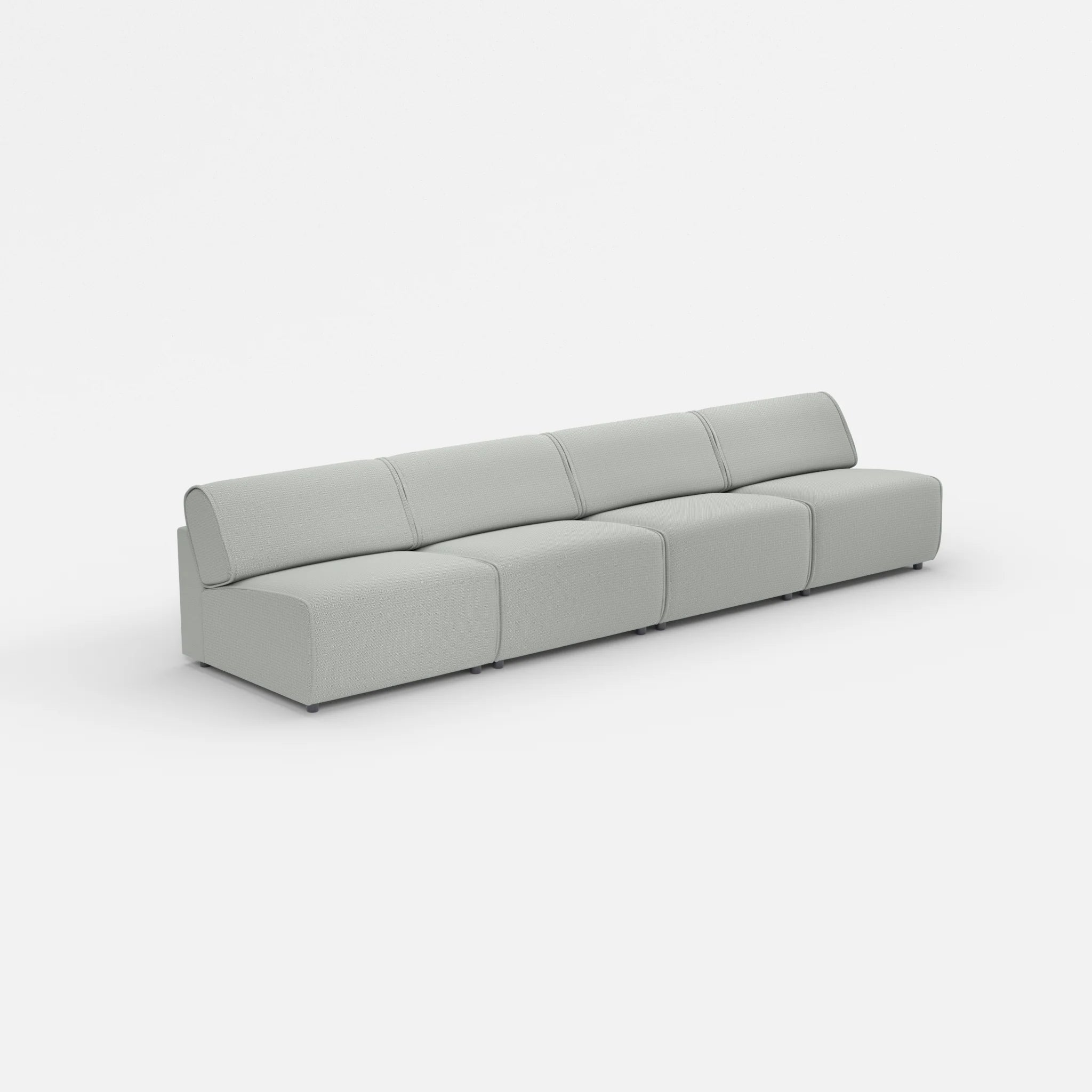 4 Sitzer Sofa Belleform ohne Armlehne 3 credopepper in Dunkelgrau von der Seite